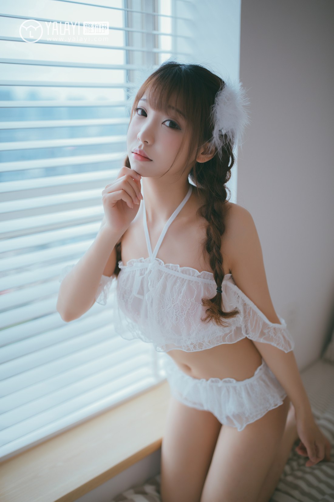 图片[3]-[YALAYI雅拉伊] 2019.03.20 No.061 白色桔梗花 水花儿 在线浏览-翎羽暗房