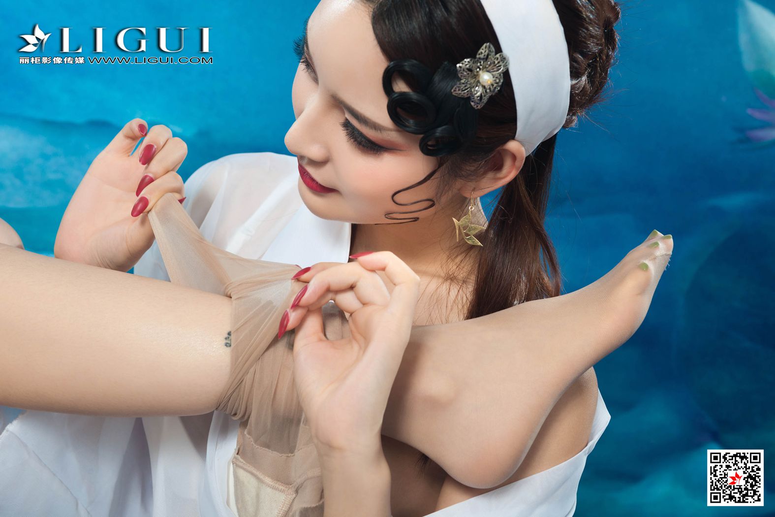 图片[7]-[Ligui丽柜] 2019.11.08 甜甜 雪糕《青莲玉脂竞妖娆》在线浏览 – 速更版-美库