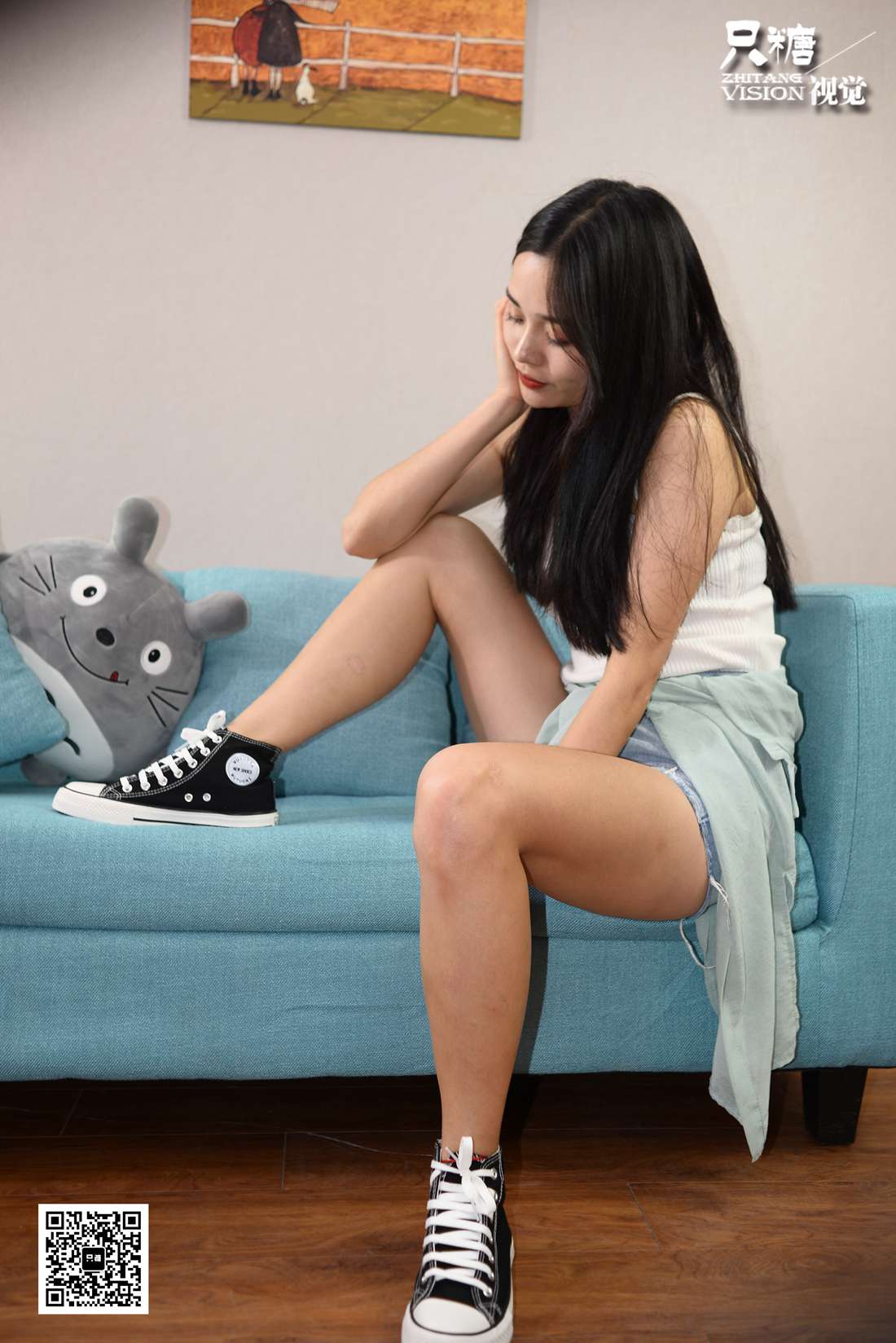 图片[117]-[只糖棉袜] NO.027 文文－高帮帆布鞋与蕾丝船袜 在线浏览 – 速更版-美库