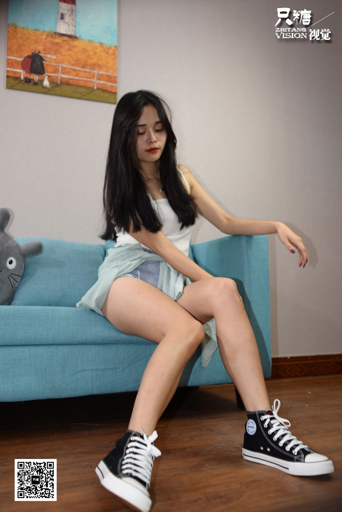 图片[140]-[只糖棉袜] NO.027 文文－高帮帆布鞋与蕾丝船袜 在线浏览 – 速更版-美库