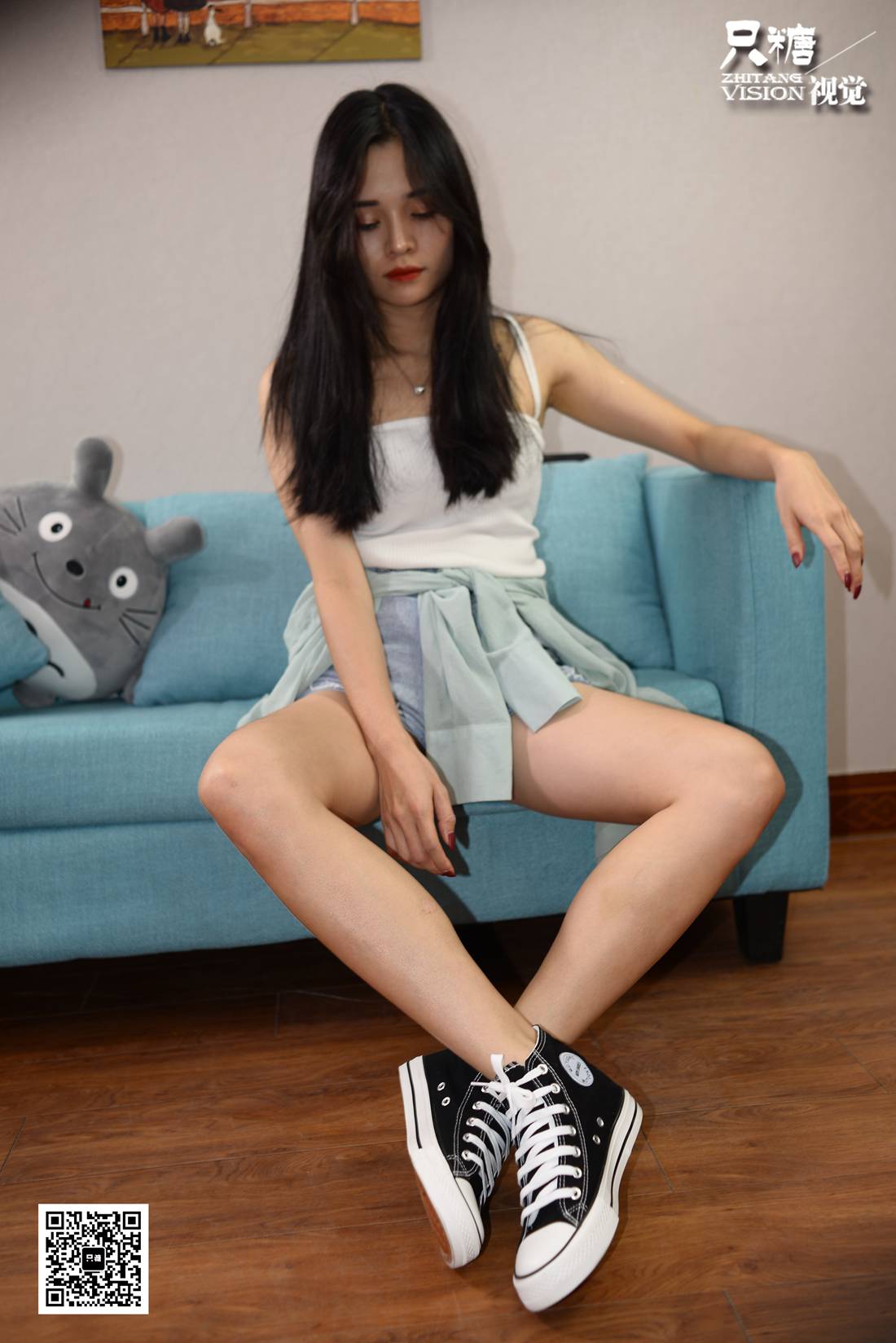 图片[11]-[只糖棉袜] NO.027 文文－高帮帆布鞋与蕾丝船袜 在线浏览 – 速更版-美库