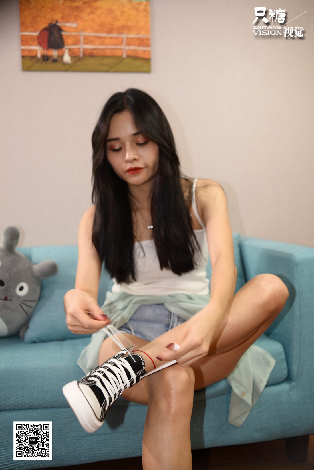 图片[232]-[只糖棉袜] NO.027 文文－高帮帆布鞋与蕾丝船袜 在线浏览 – 速更版-美库