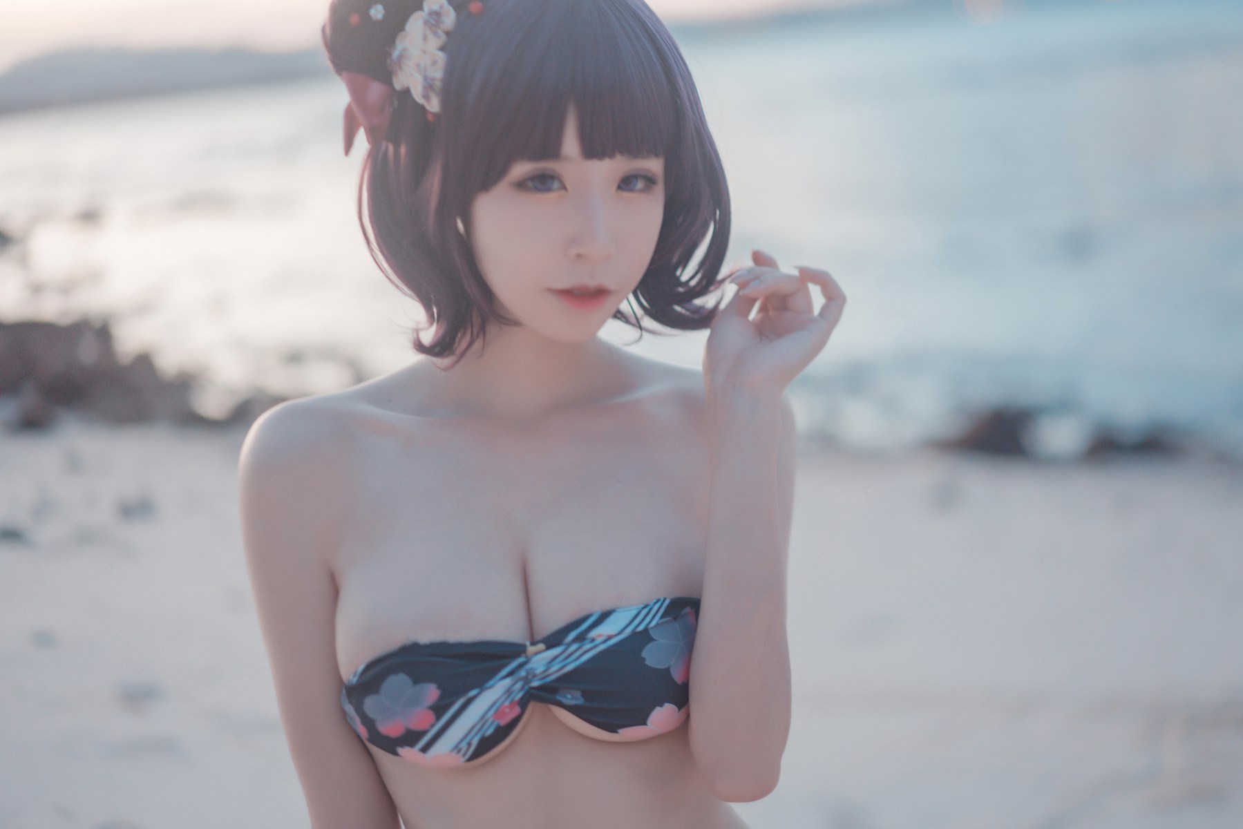 图片[2]-人气动漫Coser@爱老师_PhD 葛饰北斋 泳装 在线浏览-翎羽暗房