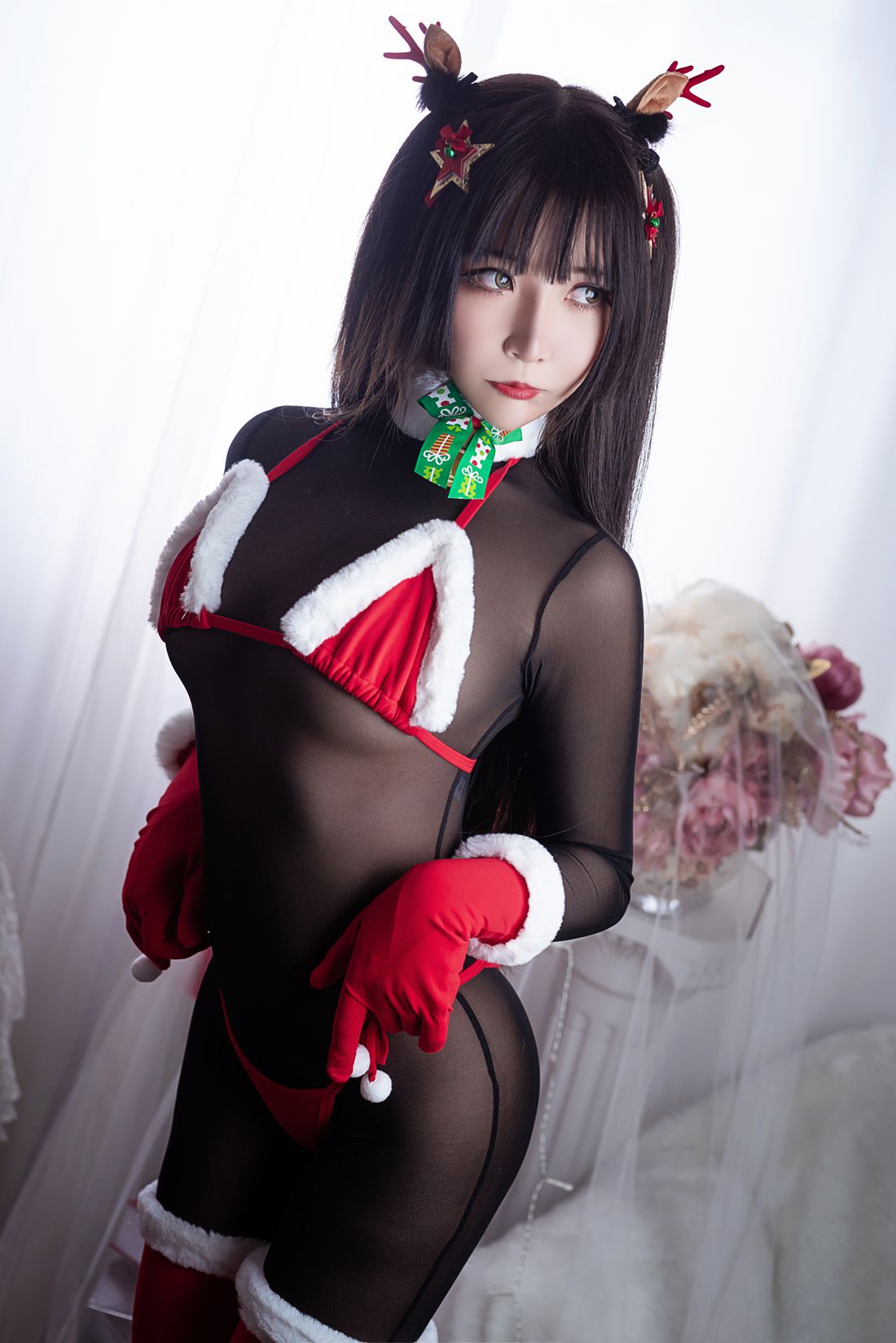 图片[25]-微博红人Coser@抱走莫子aa 连体黑丝圣诞比基尼 在线浏览 – 速更版-美库