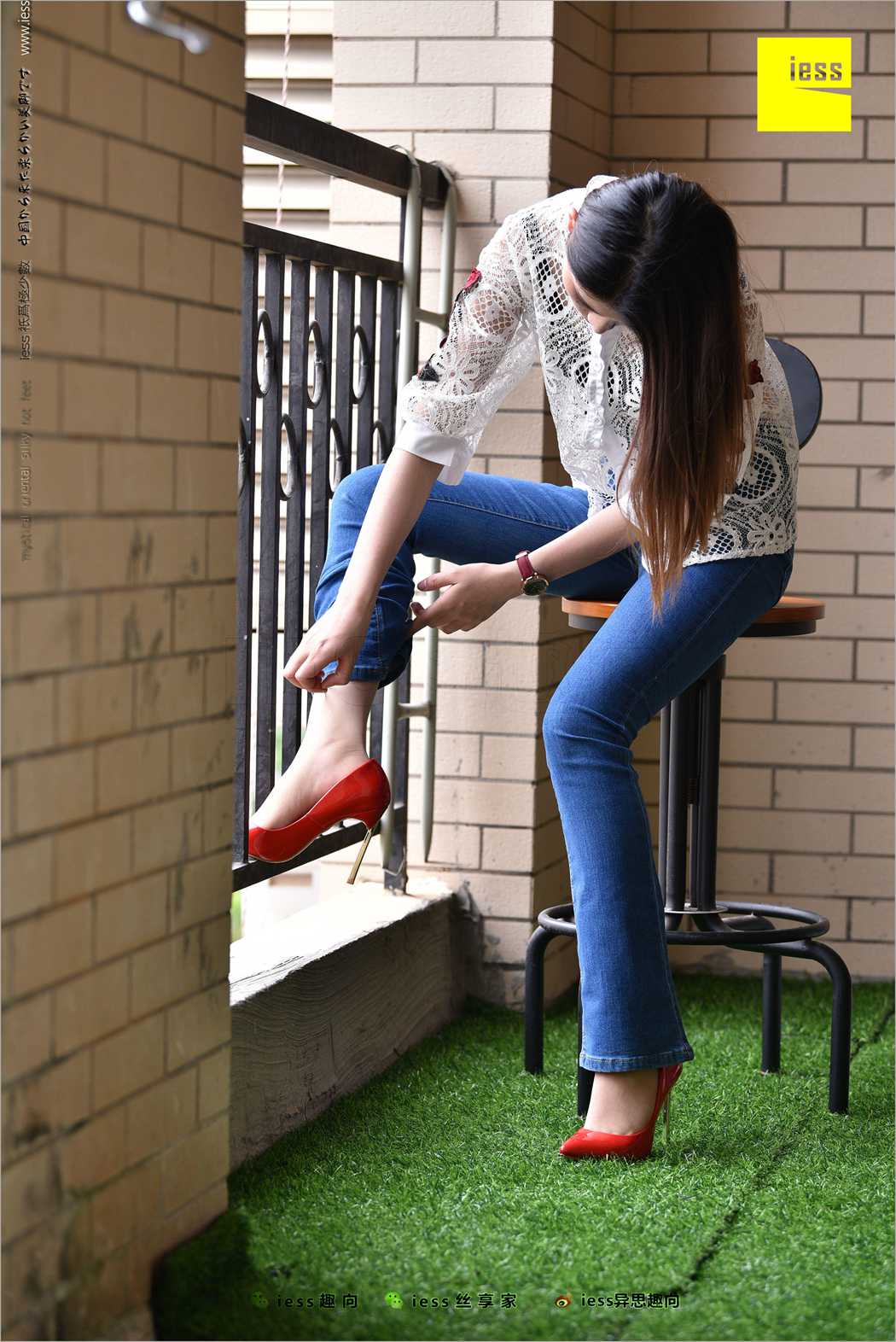 图片[14]-[IESS异思趣向] 2018.04.28 丝足便当224：《牛仔裤、新模特和红色高跟鞋》广炎 在线浏览 – 速更版-美库