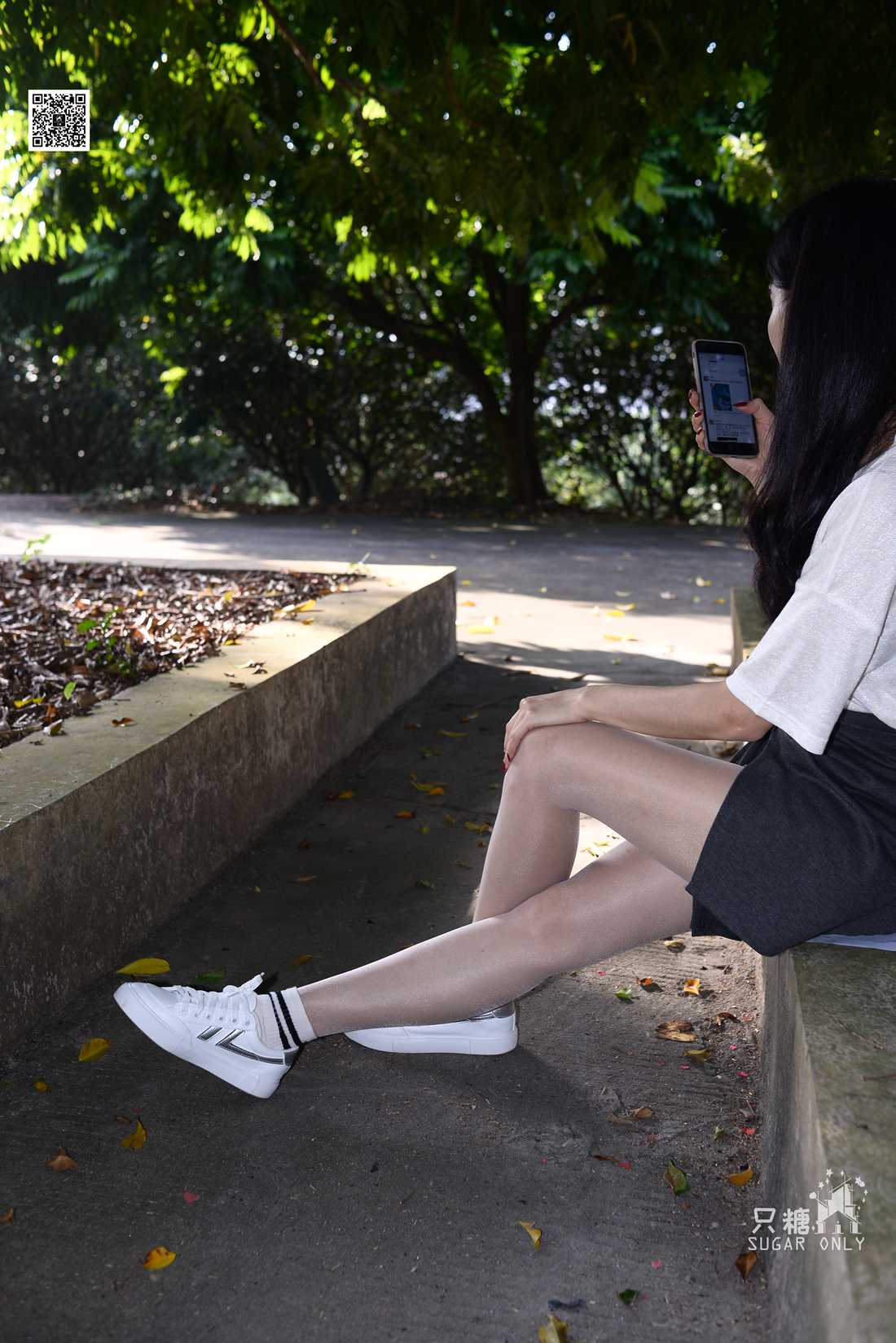 图片[11]-[只糖棉袜] NO.043 文文 包臀裙肉丝棉袜小白鞋 在线浏览 – 速更版-美库