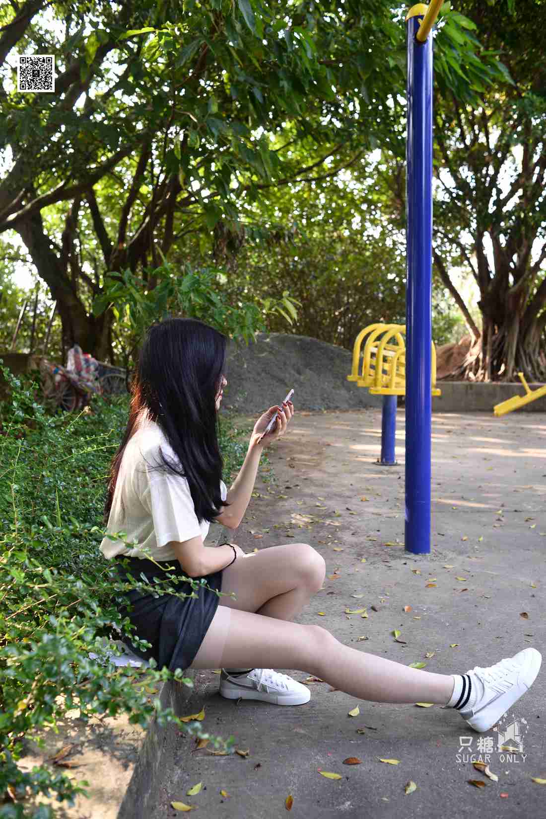 图片[17]-[只糖棉袜] NO.043 文文 包臀裙肉丝棉袜小白鞋 在线浏览 – 速更版-美库