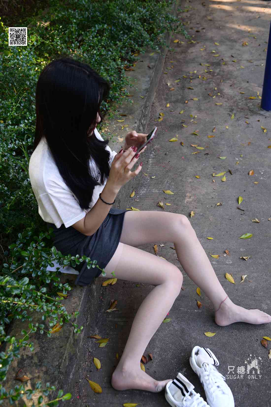 图片[145]-[只糖棉袜] NO.043 文文 包臀裙肉丝棉袜小白鞋 在线浏览 – 速更版-美库