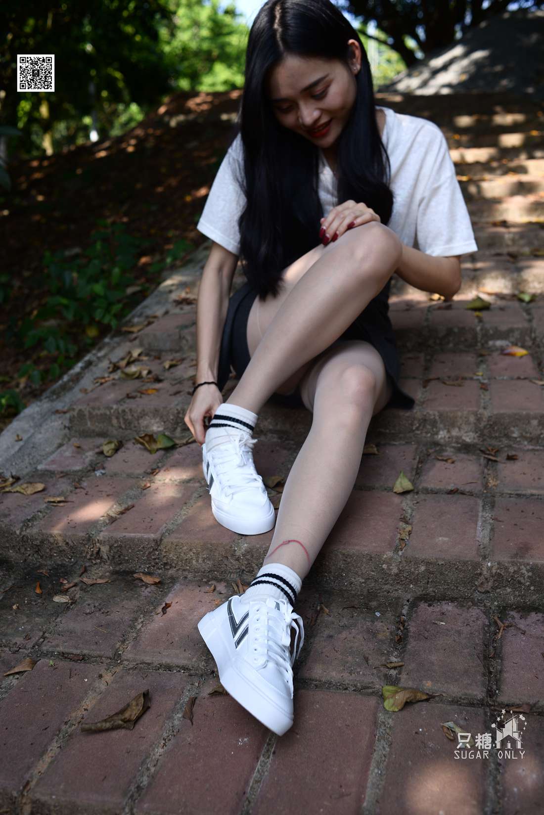 图片[10]-[只糖棉袜] NO.043 文文 包臀裙肉丝棉袜小白鞋 在线浏览 – 速更版-美库