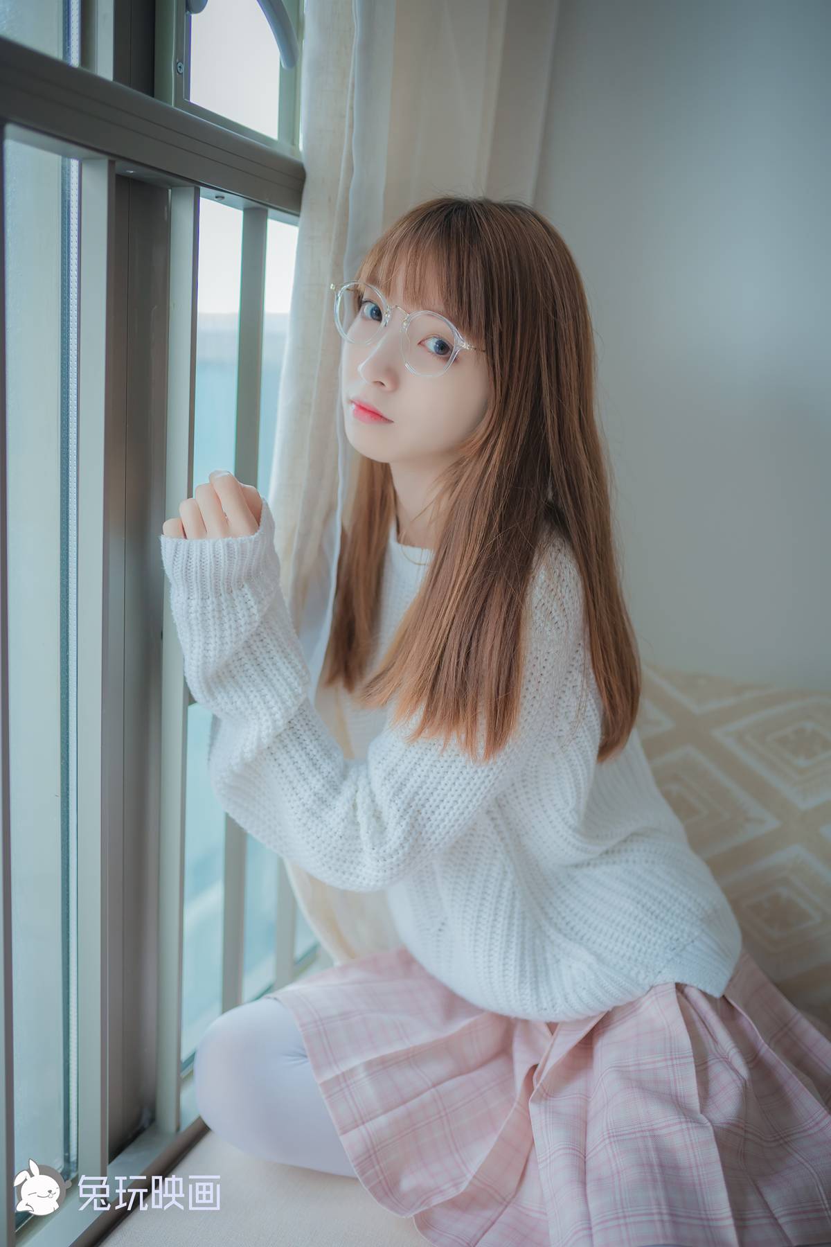 图片[44]-兔玩映画 B081 粉格裙的眼镜娘 在线浏览 – 速更版-美库