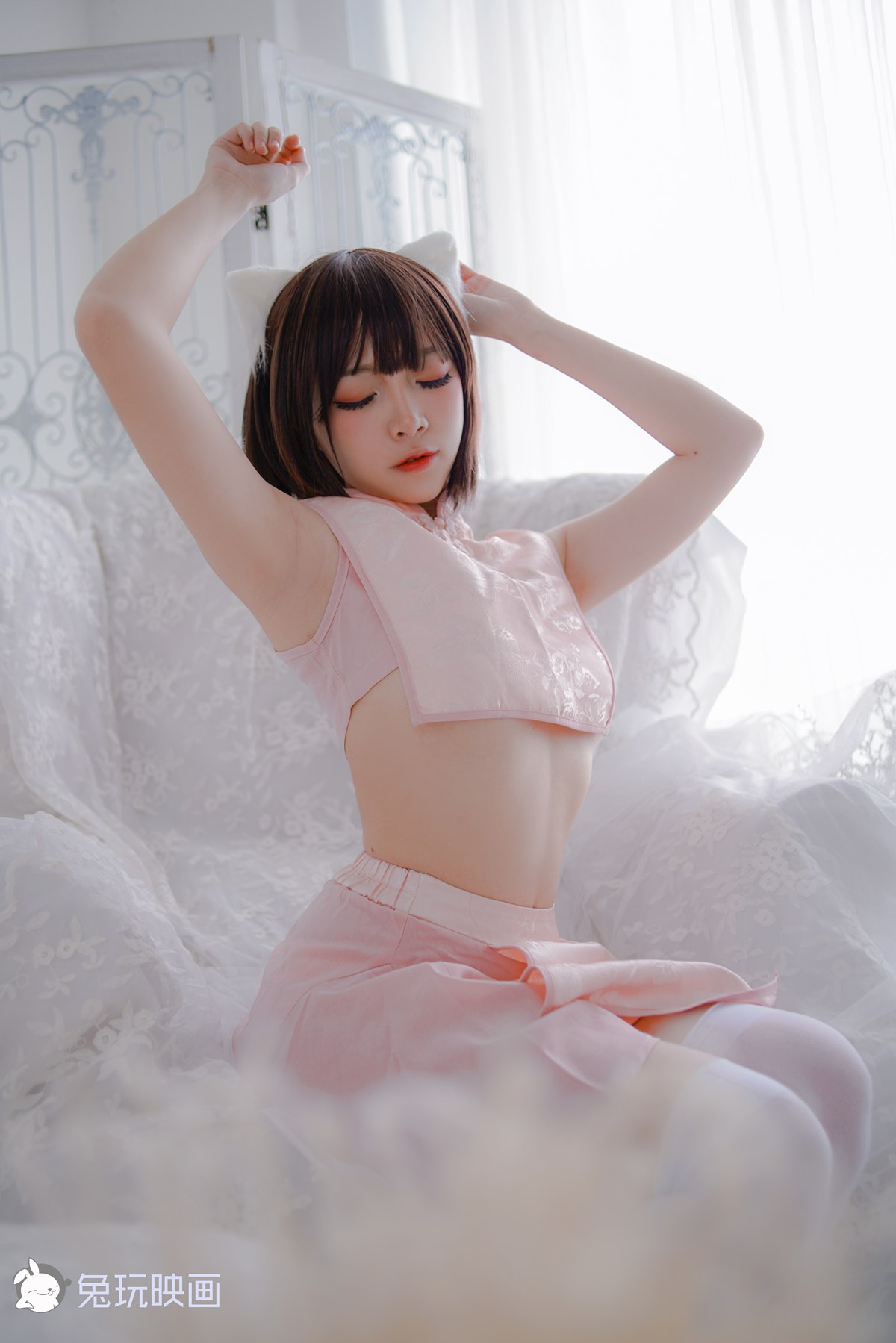 图片[39]-兔玩映画 C042 粉旗袍和黑三本 在线浏览 – 速更版-美库