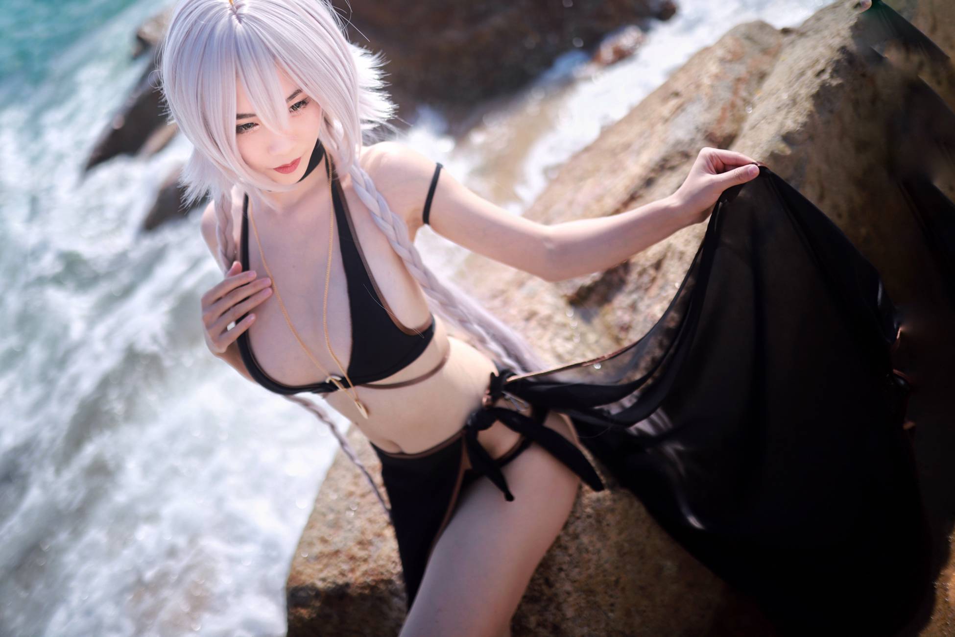 图片[23]-抖娘-利世  – 黑贞德泳装[40P] – 速更版-美库