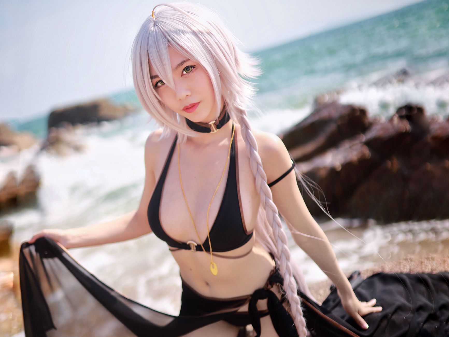 图片[26]-抖娘-利世  – 黑贞德泳装[40P] – 速更版-美库