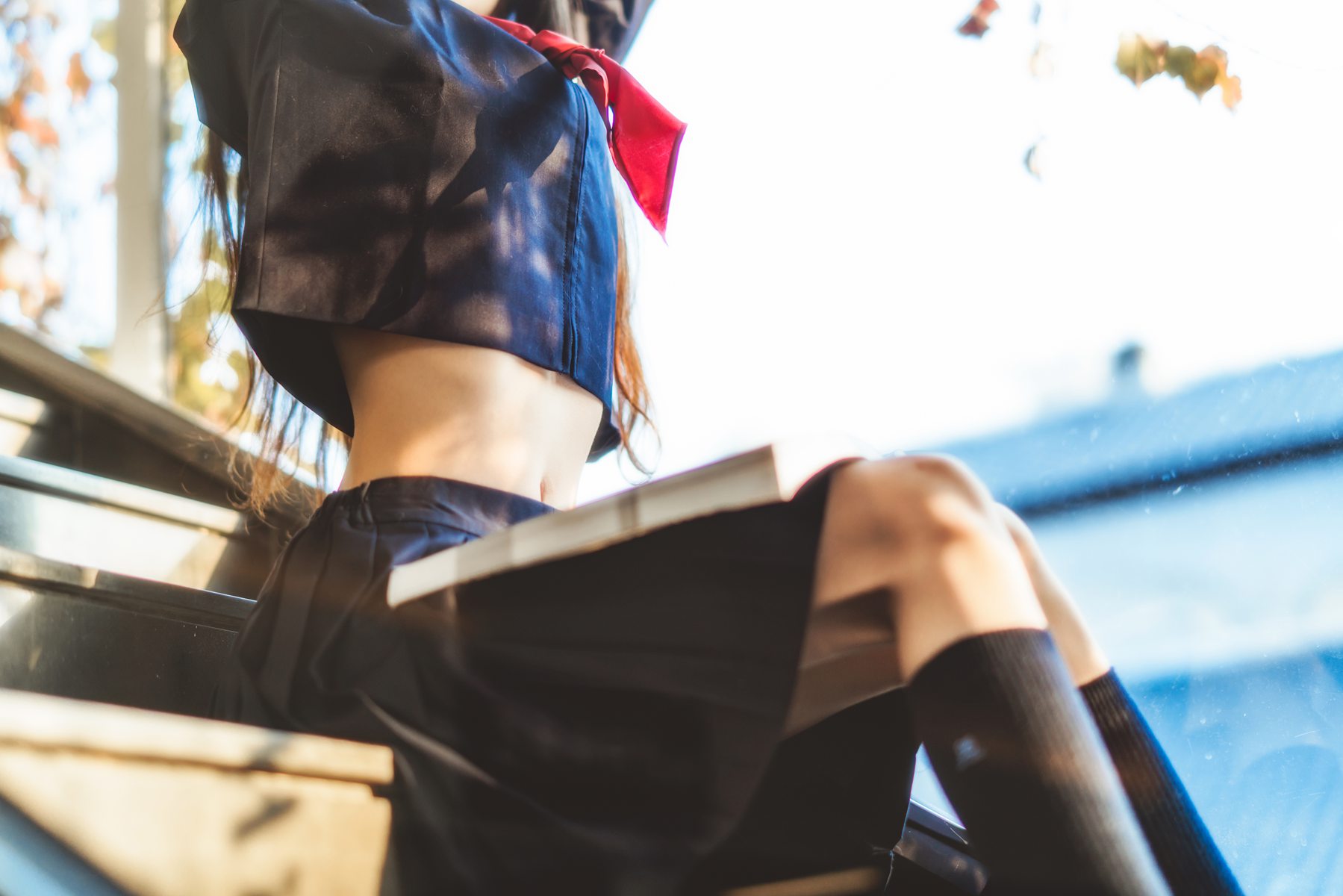 图片[10]-桜桃喵 小小少女 黑色水手服 [50P] – 速更版-美库