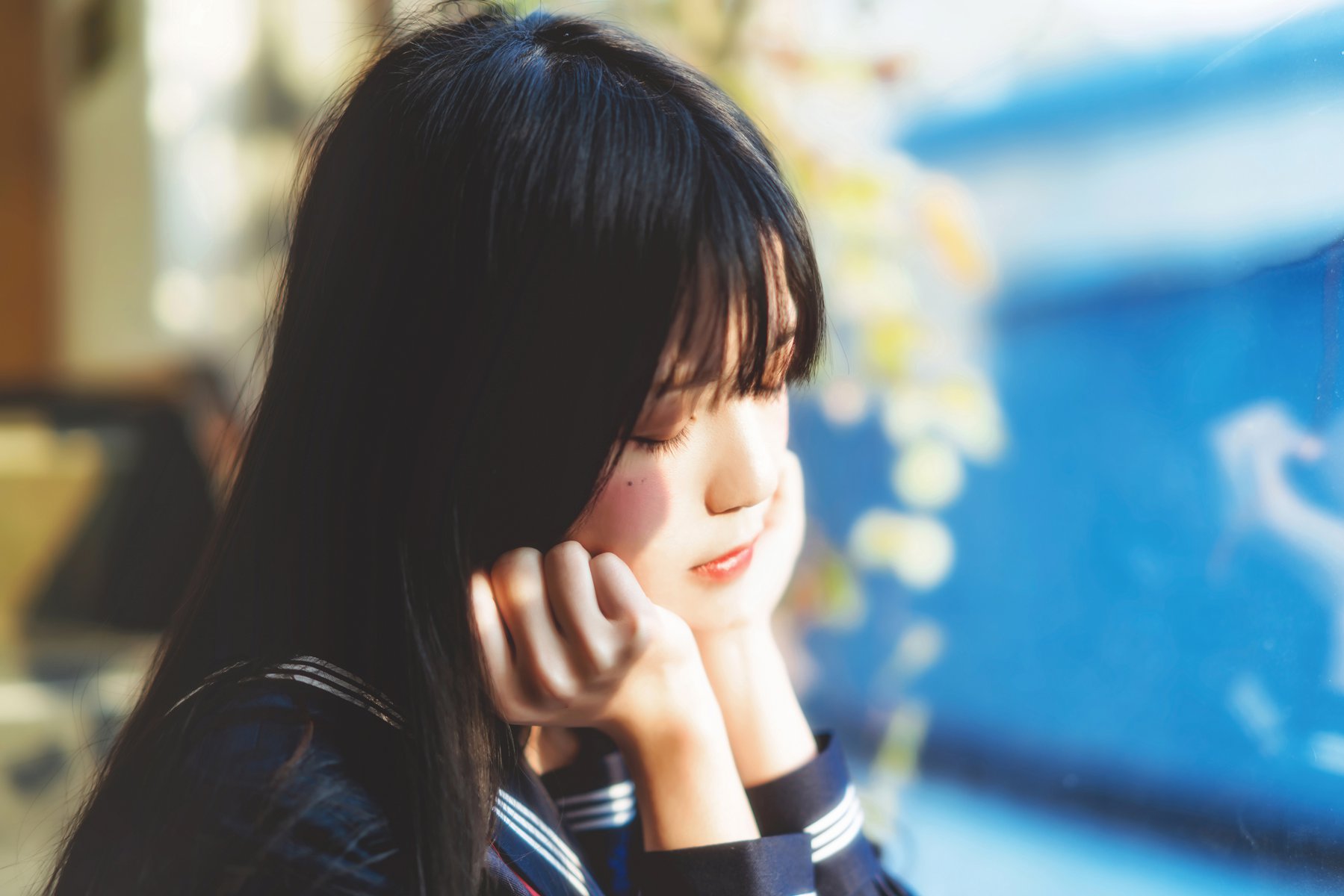 图片[41]-桜桃喵 小小少女 黑色水手服 [50P] – 速更版-美库