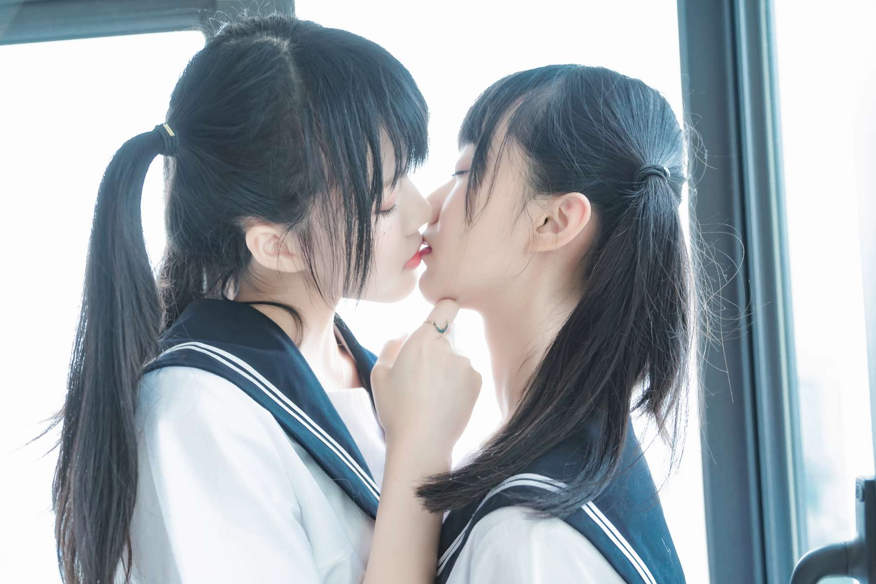 图片[10]-桜桃喵 & 木绵绵OwO –  她(制服×制服) [38P] – 速更版-美库