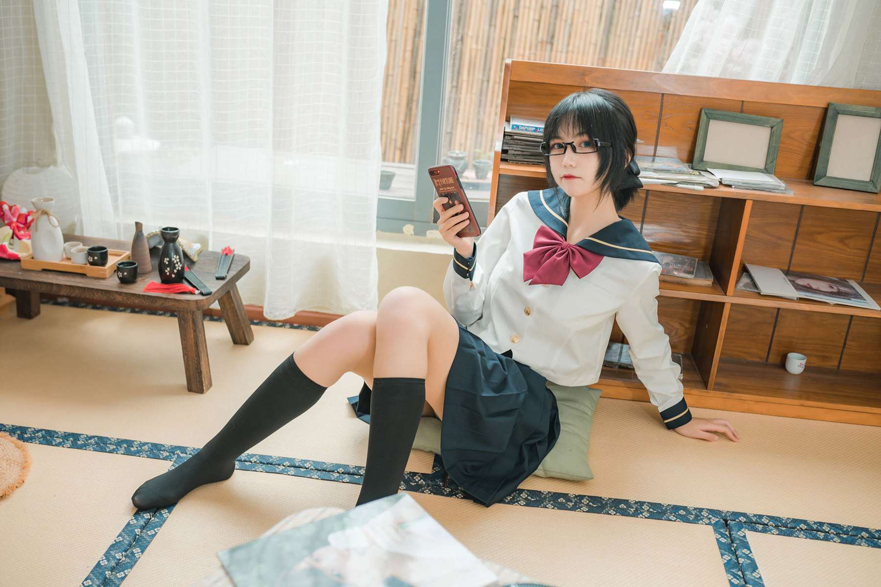 图片[10]-逐月Su 自宅jk [34P] – 速更版-美库