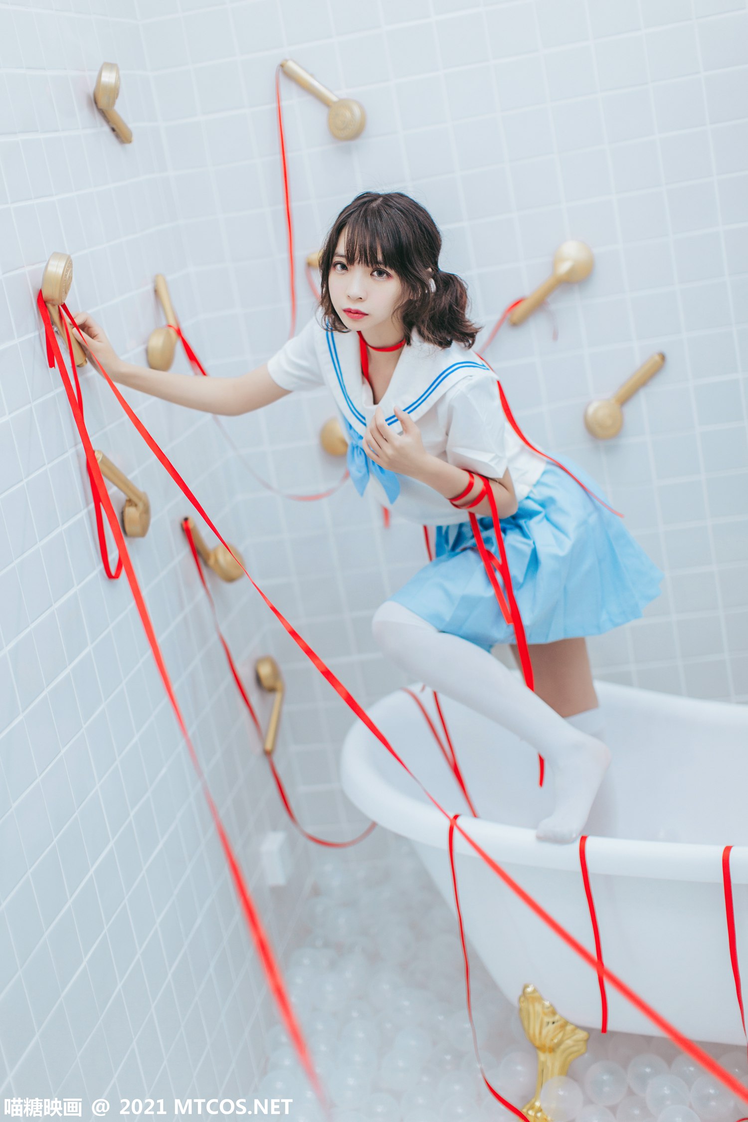 图片[19]-[喵糖映画]VOL.364 浴室JK[21P] – 速更版-美库