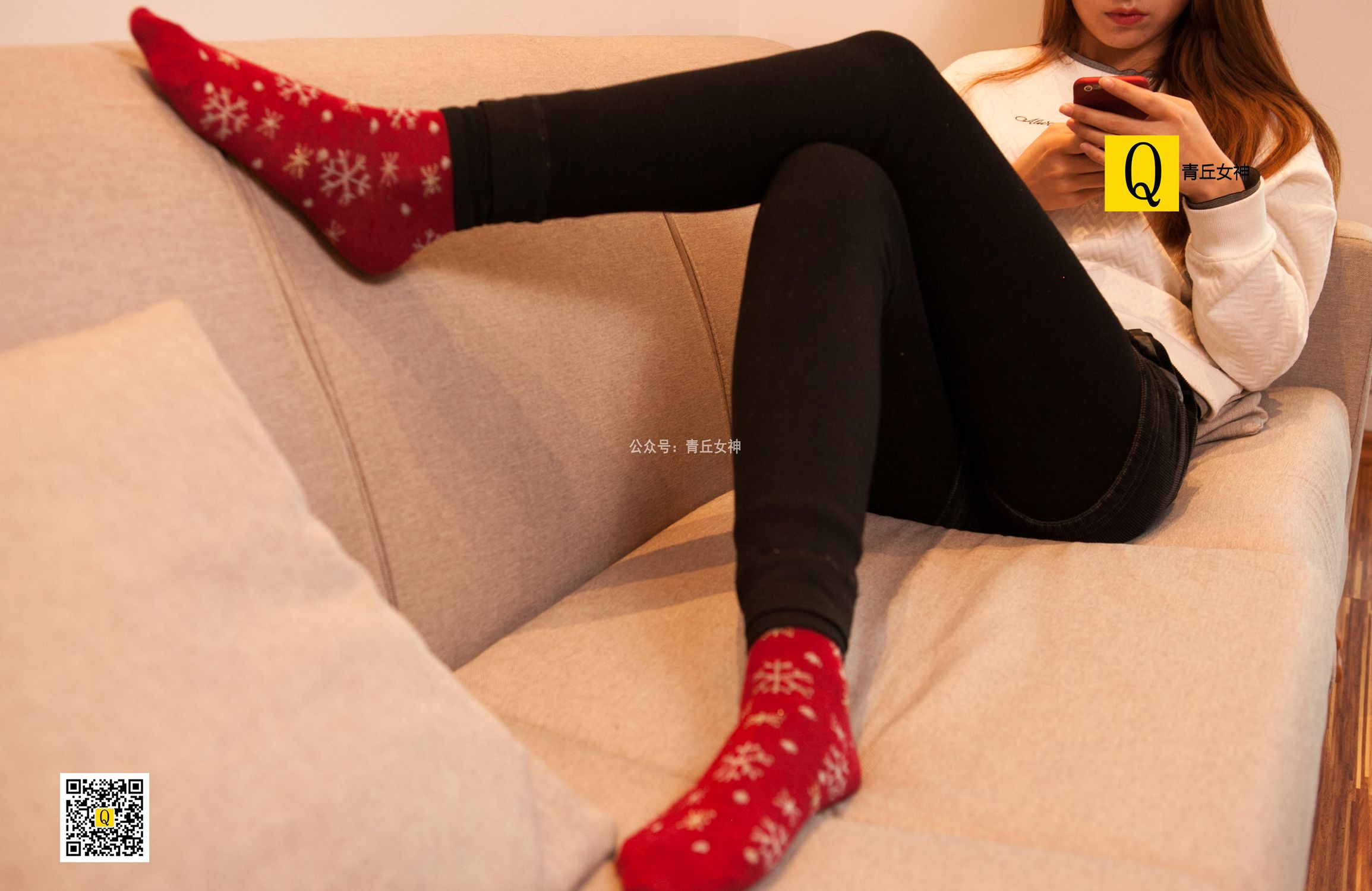 图片[38]-[青丘女神]2017.12.24 秋秋 居家棉袜过圣诞 – 速更版-美库