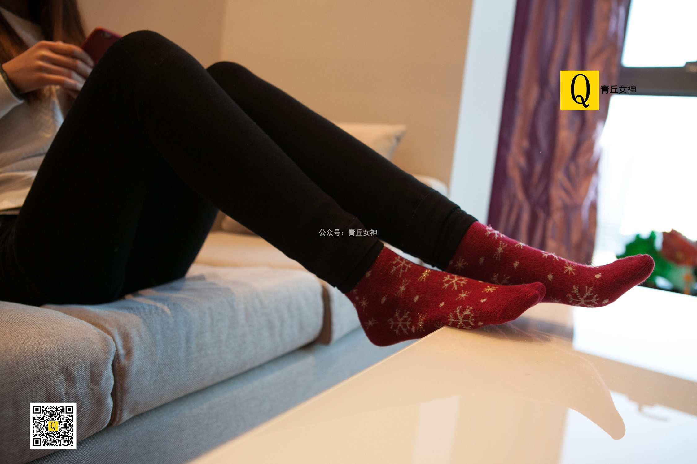 图片[54]-[青丘女神]2017.12.24 秋秋 居家棉袜过圣诞 – 速更版-美库