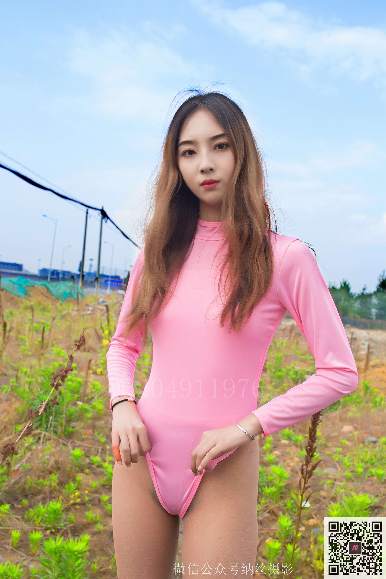 图片[16]-纳丝摄影 NO127 白雀 户外丝袜透视丁字裤 – 速更版-美库