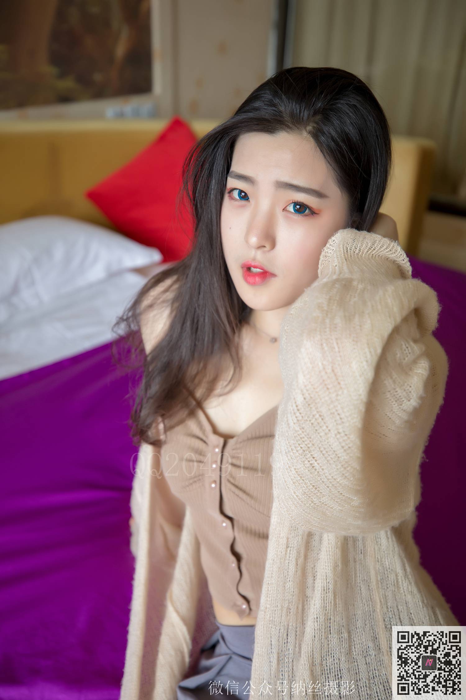 图片[30]-纳丝摄影 NO182 帆帆 情趣圆床上的肉丝美腿 – 速更版-美库