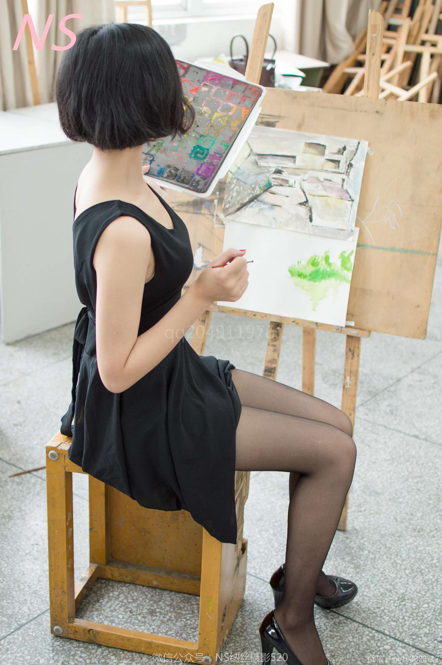 图片[35]-纳丝摄影 NO186 柔惠 画室的丝袜玉足 – 速更版-美库