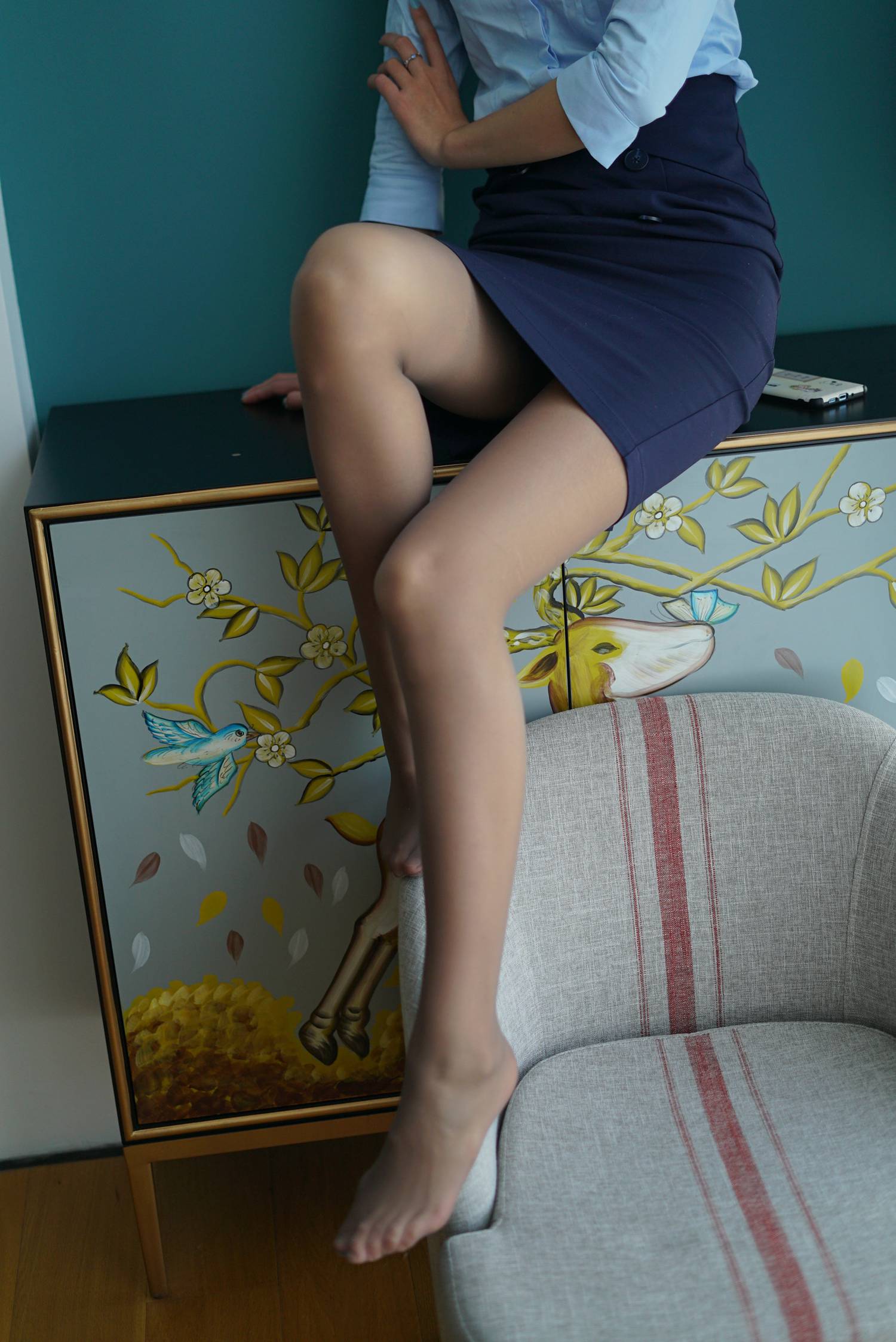 图片[47]-壹吻映画 YW009 梦梦 – 蓝色职业装 [130P] – 速更版-美库