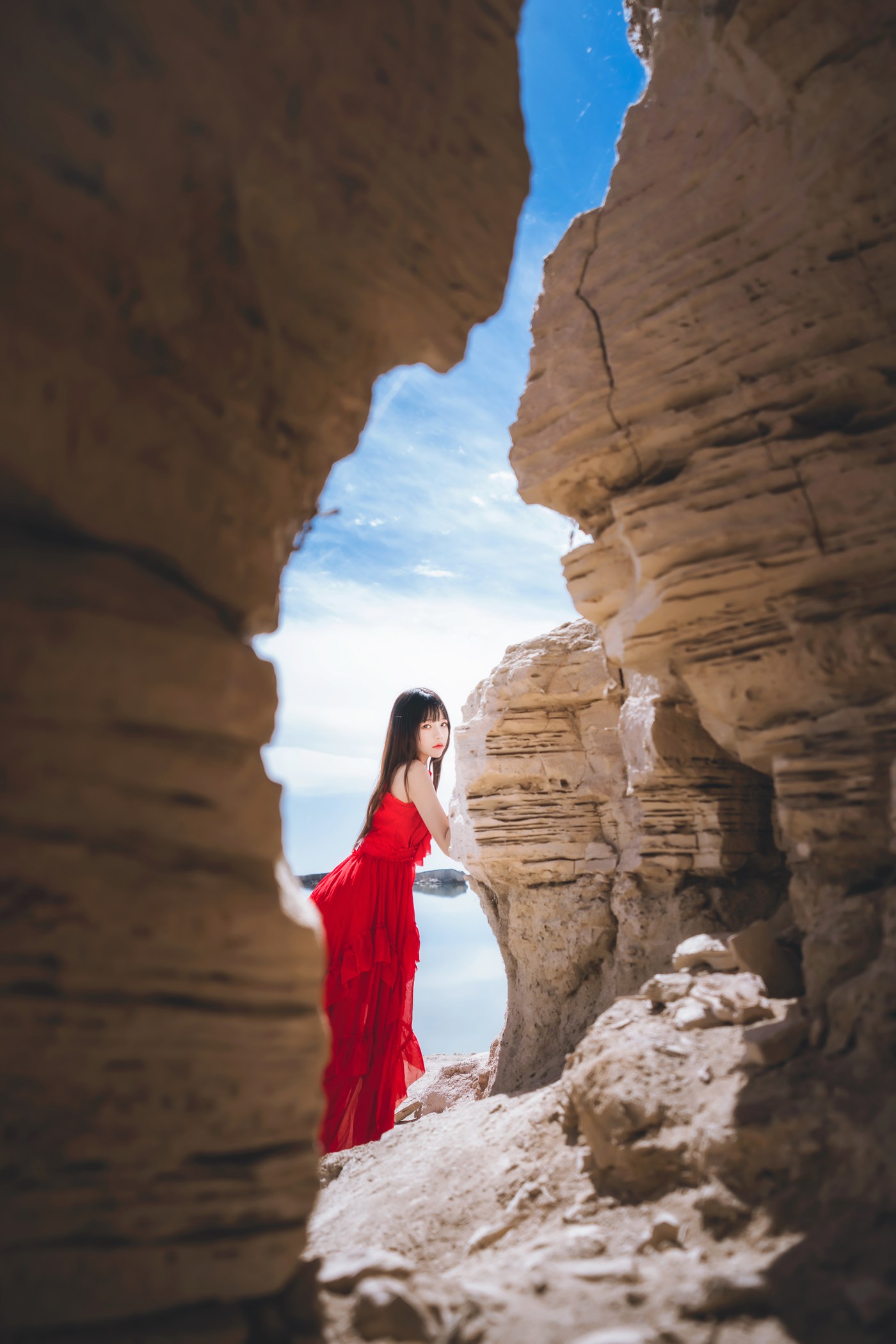 图片[22]-[喵糖映画]VOL.372 海边红裙[25P] – 速更版-美库