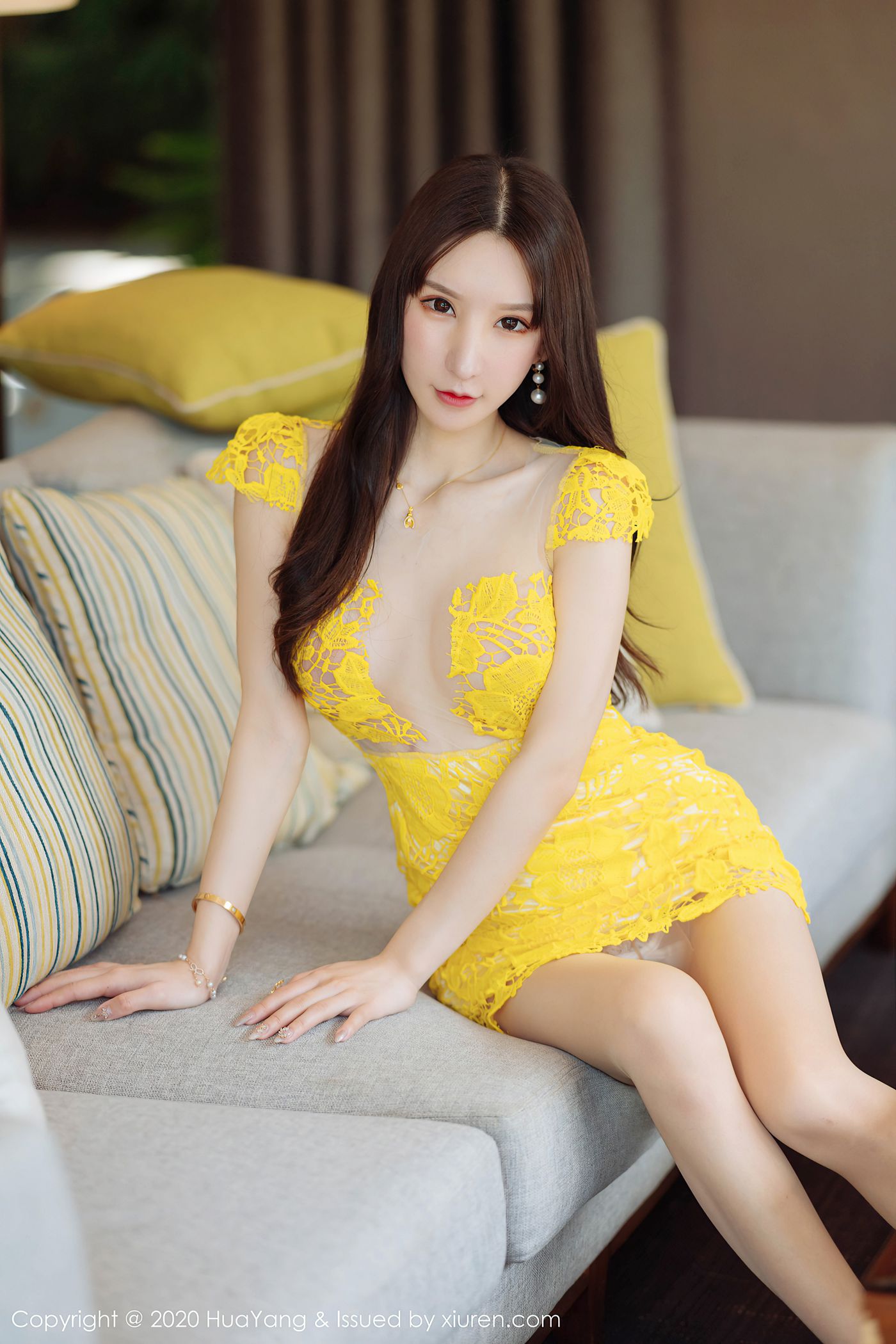 图片[55]-[HuaYang花漾show]HYG20200710VOL0253 2020.07.10 VOL.253 精致的黄色镂空短裙 周于希Sandy[61+1P] – 速更版-美库