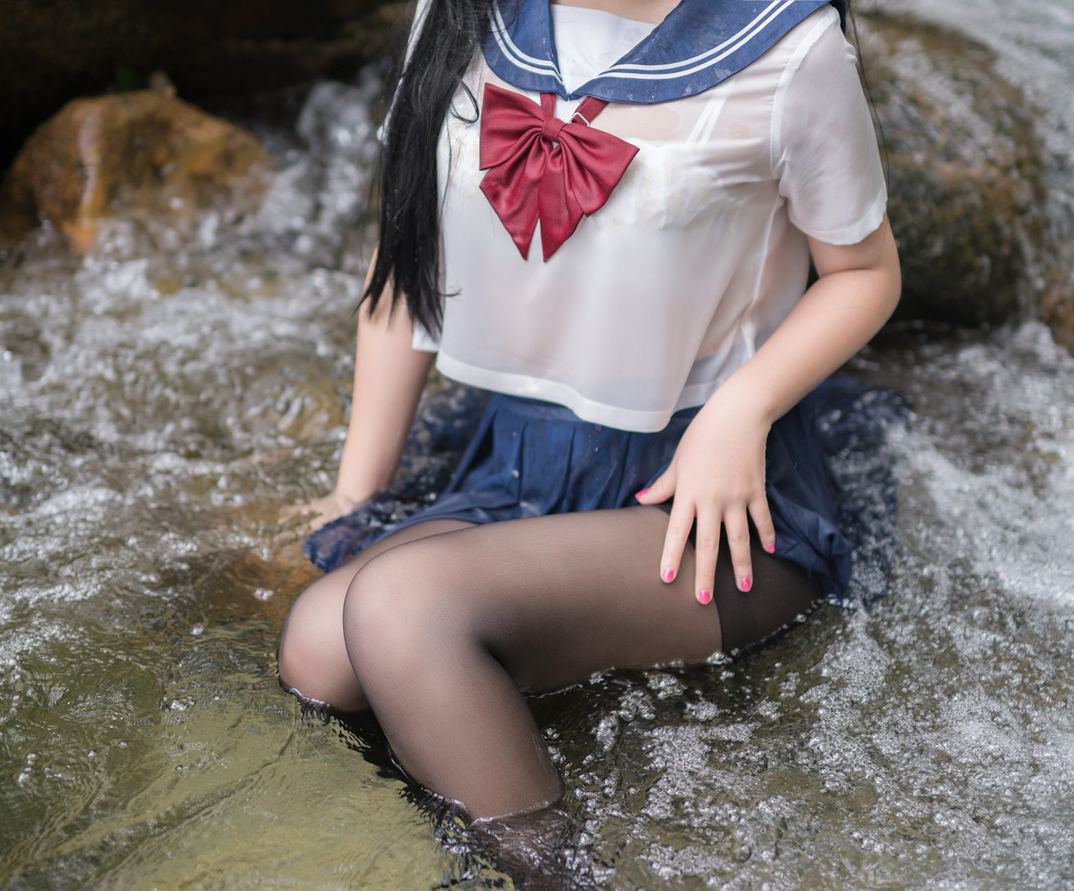 图片[25]-白烨 – 湿身JK水下版[98P] – 速更版-美库