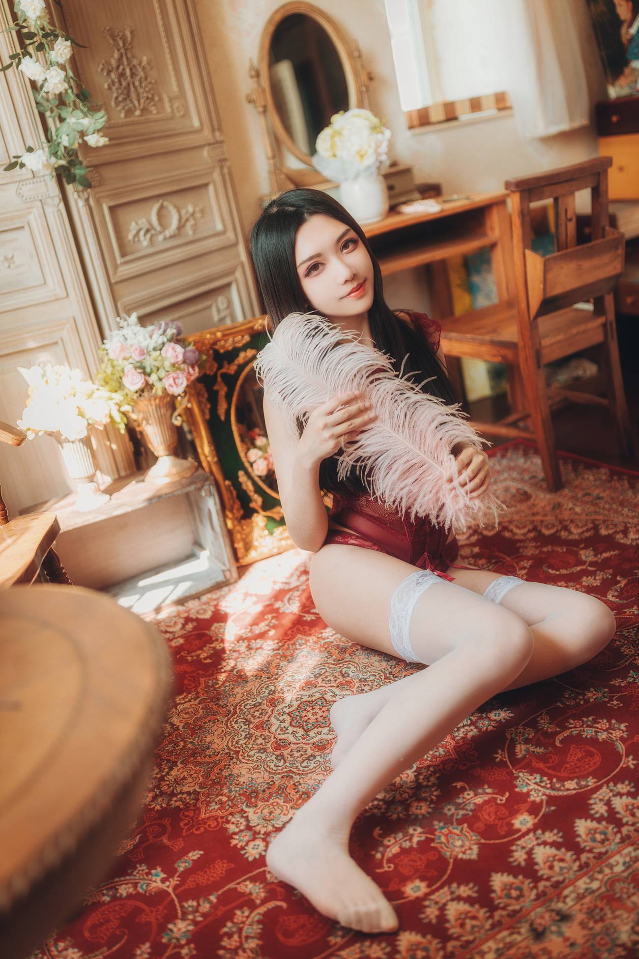 图片[14]-源纱希喵喵喵 – 红色内衣 晨风[12P] – 速更版-美库