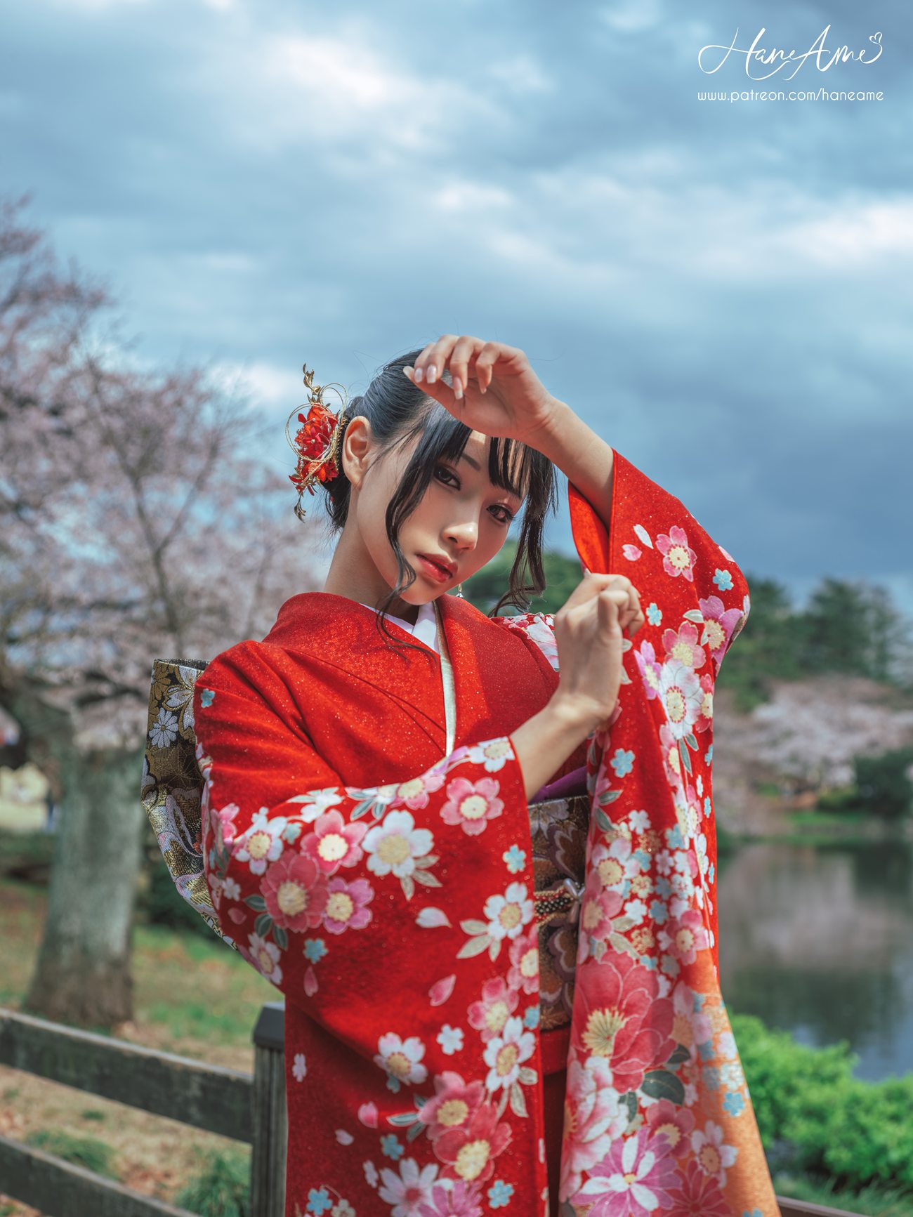 图片[11]-Hane Ame 雨波写真 – 赤紅和服[38P] – 速更版-美库