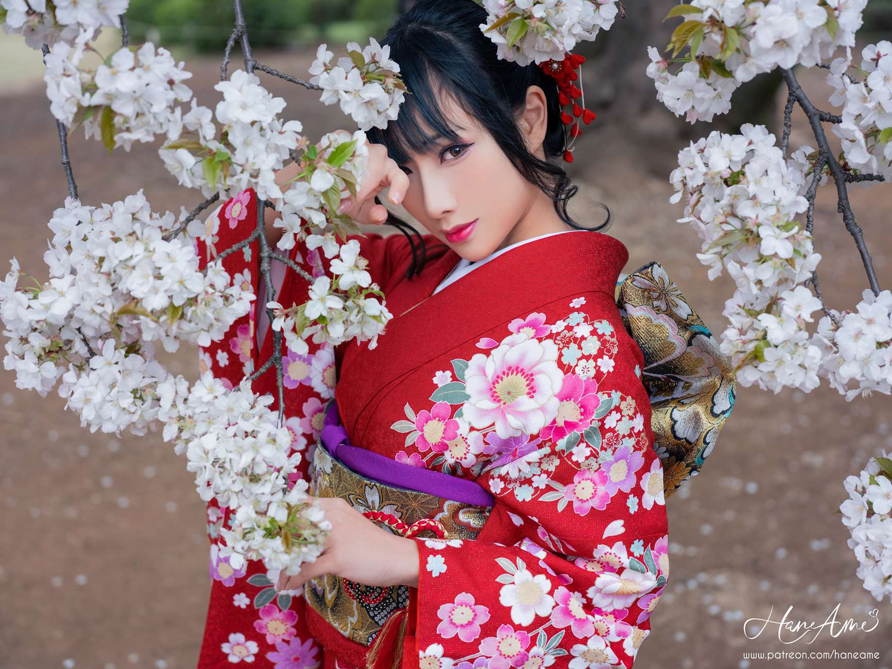 图片[14]-Hane Ame 雨波写真 – 赤紅和服[38P] – 速更版-美库