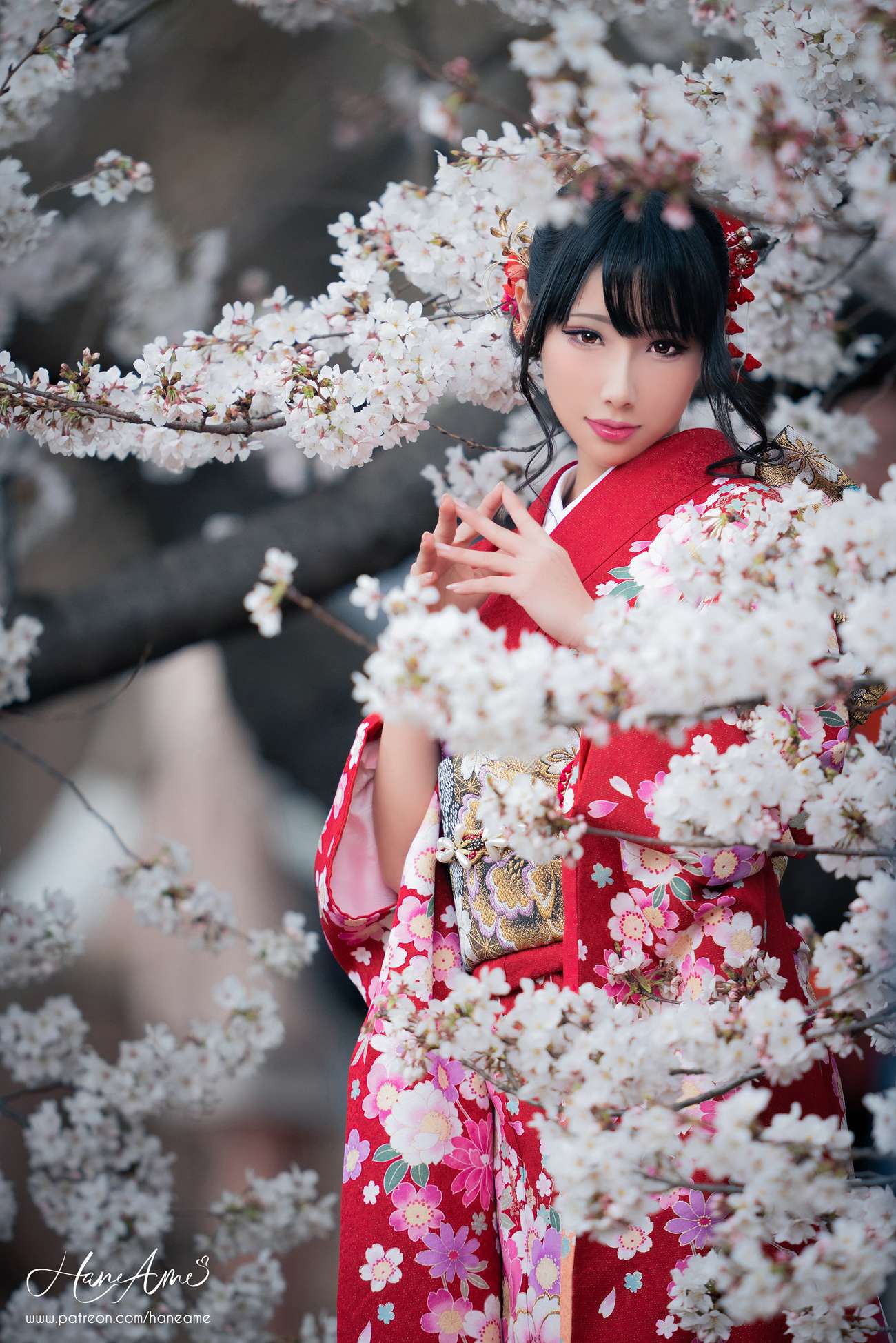 图片[17]-Hane Ame 雨波写真 – 赤紅和服[38P] – 速更版-美库