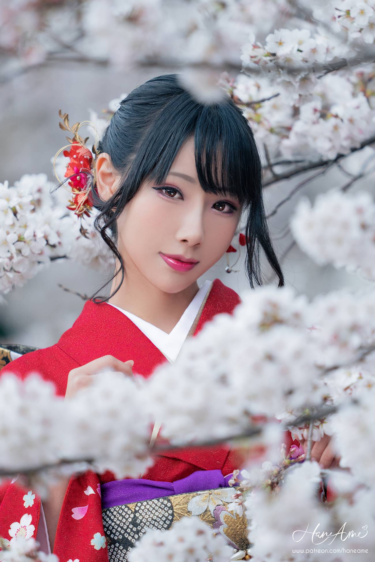 图片[23]-Hane Ame 雨波写真 – 赤紅和服[38P] – 速更版-美库