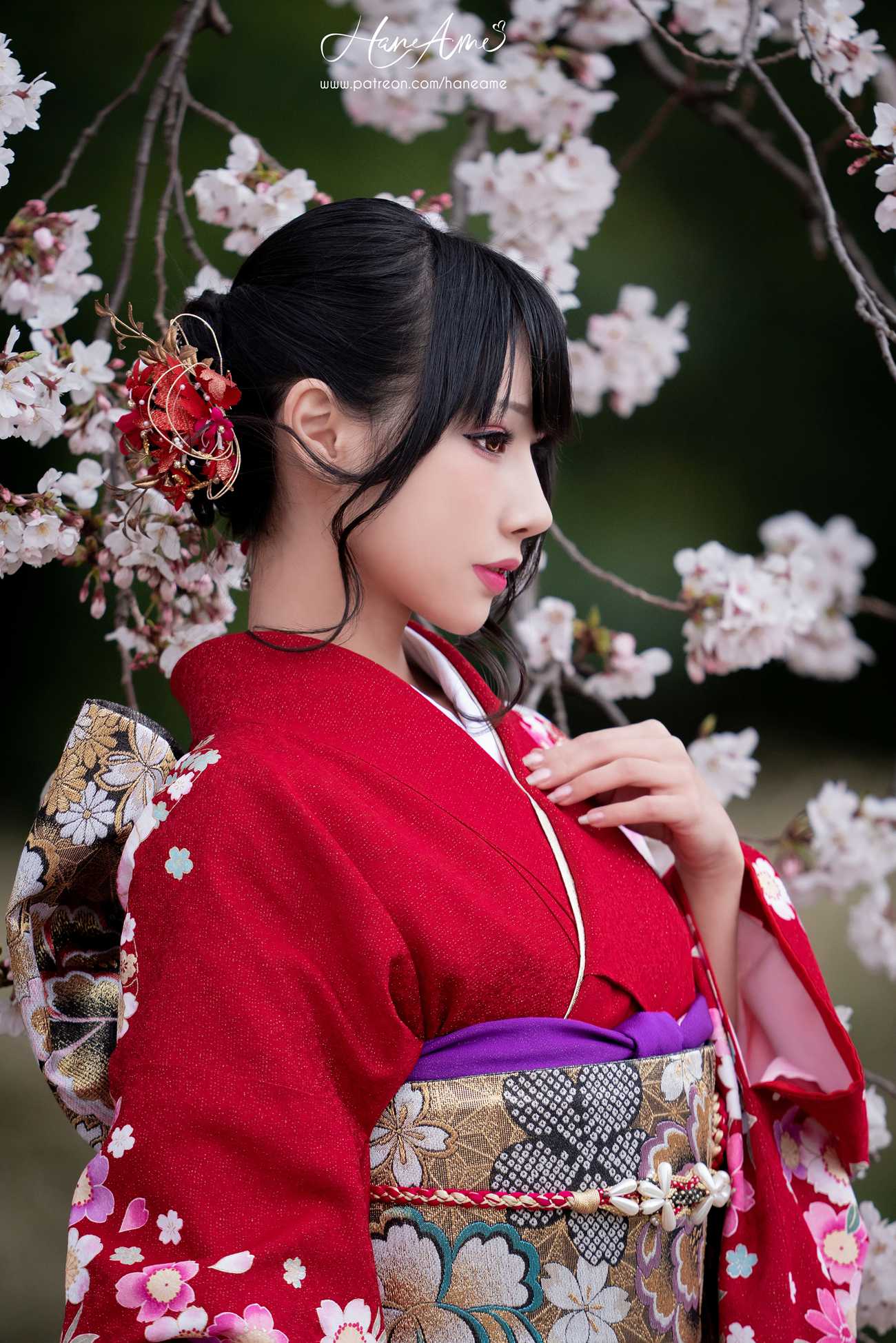 图片[24]-Hane Ame 雨波写真 – 赤紅和服[38P] – 速更版-美库