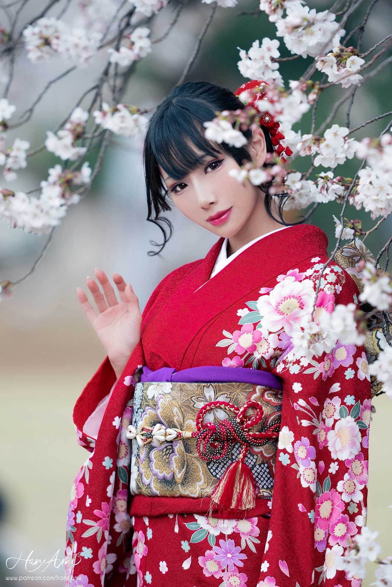 图片[26]-Hane Ame 雨波写真 – 赤紅和服[38P] – 速更版-美库