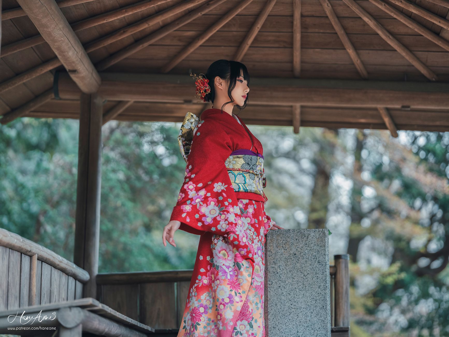 图片[31]-Hane Ame 雨波写真 – 赤紅和服[38P] – 速更版-美库