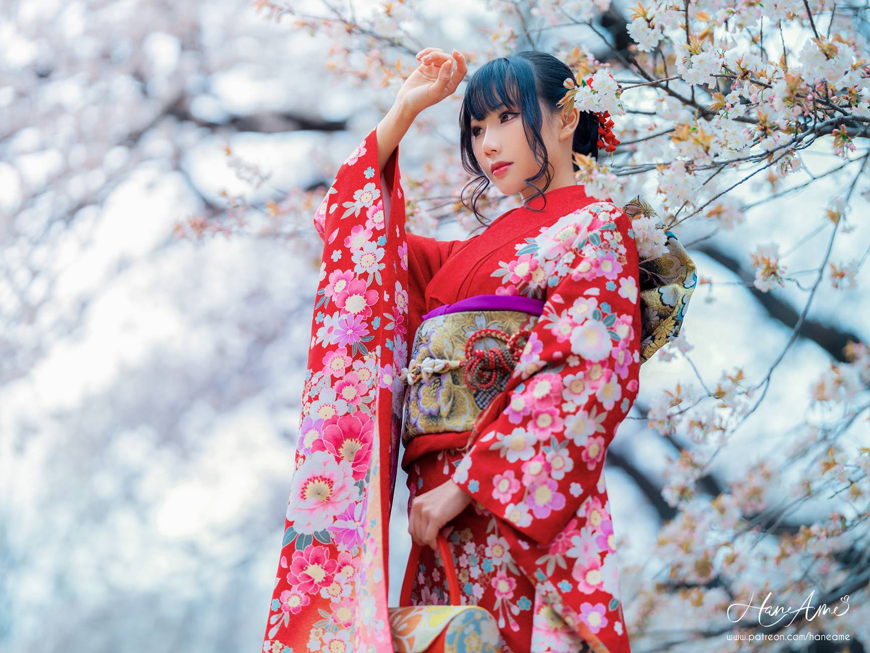 图片[32]-Hane Ame 雨波写真 – 赤紅和服[38P] – 速更版-美库