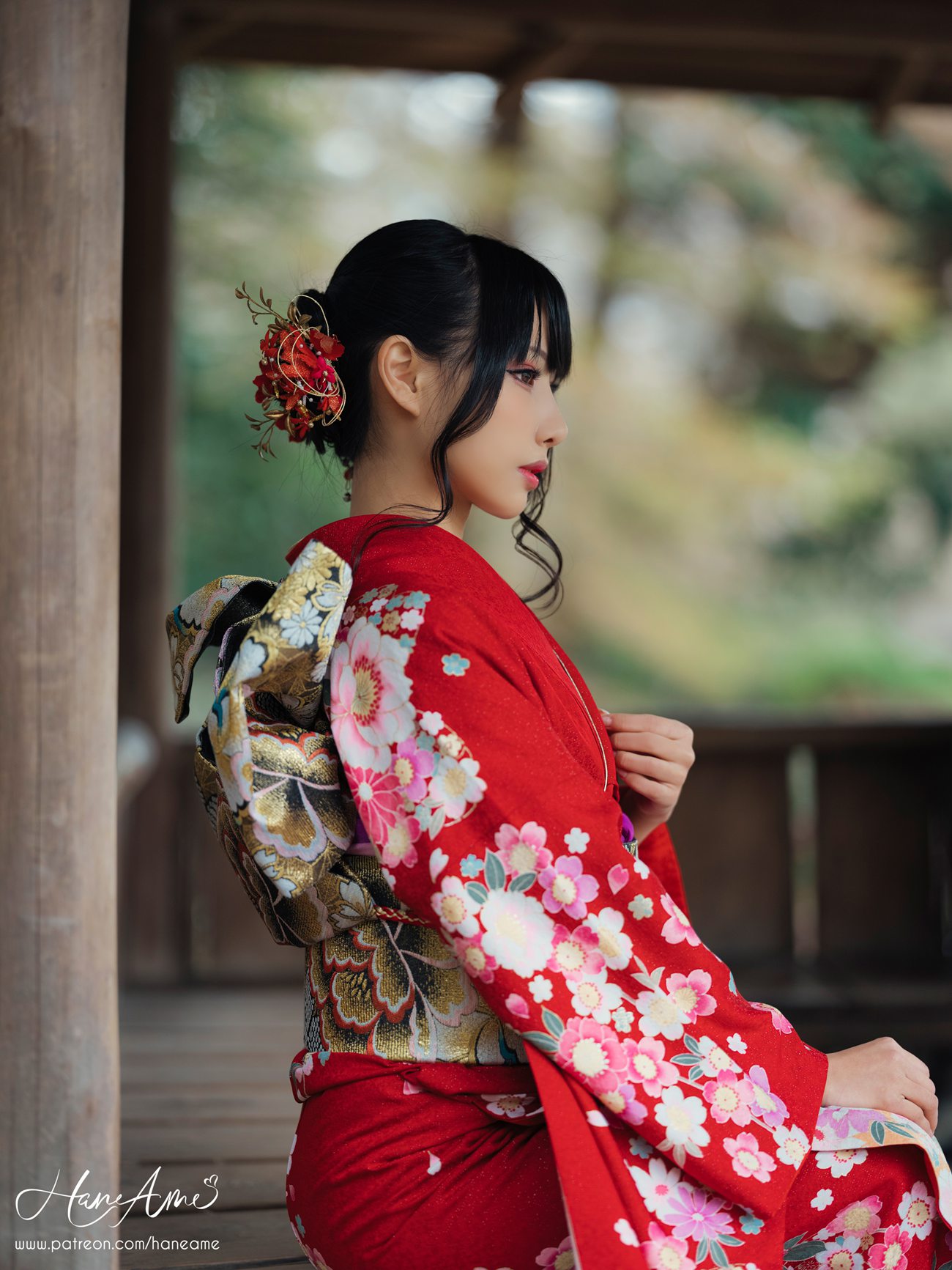 图片[40]-Hane Ame 雨波写真 – 赤紅和服[38P] – 速更版-美库