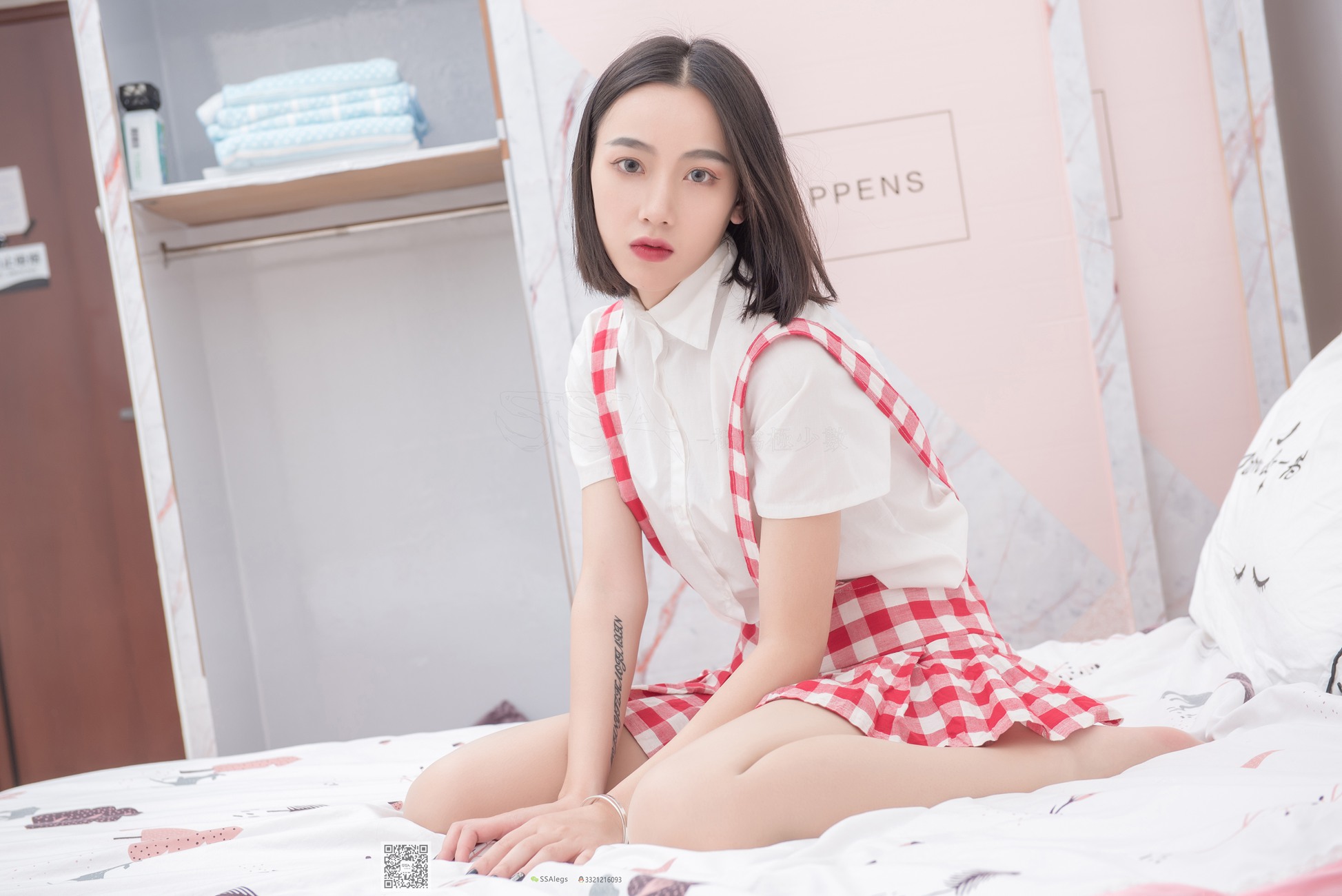 图片[68]-[SSA丝社]超清写真 NO.033 大大 红白格子齐臀超短裙肉丝[99P] – 速更版-美库