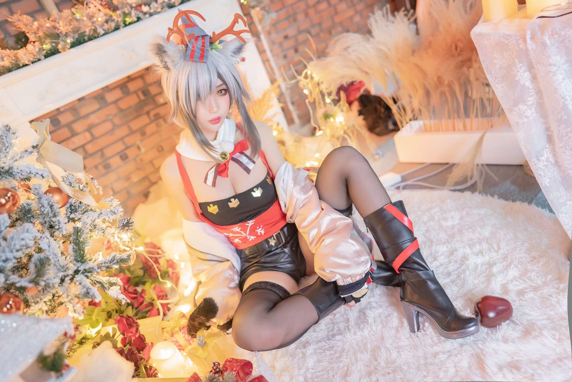 图片[10]-周叽是可爱兔兔 – 圣诞黑丝兽耳[18P] – 速更版-美库