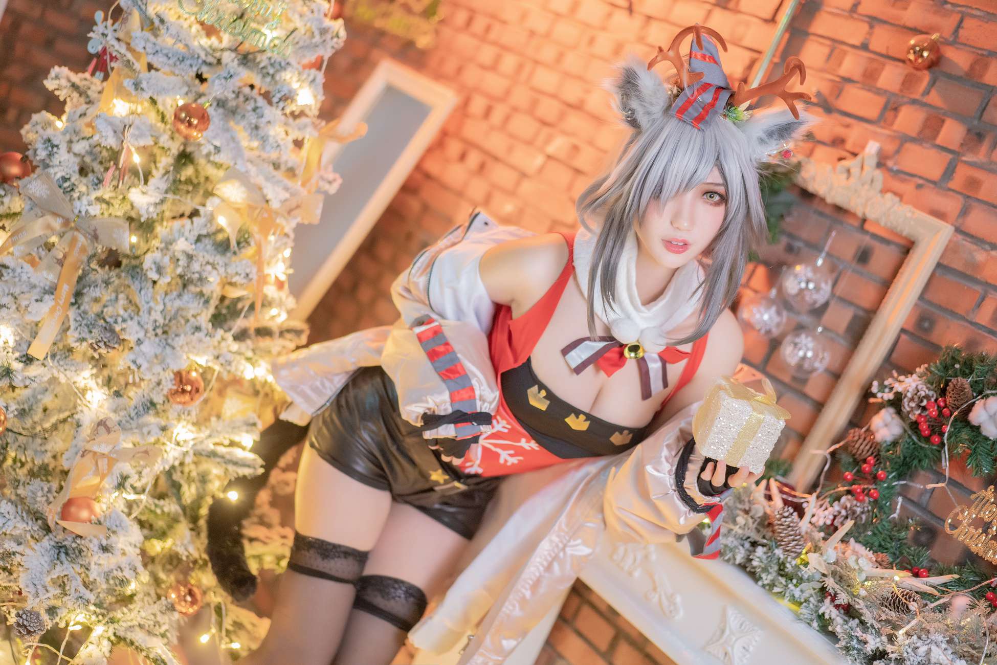 图片[13]-周叽是可爱兔兔 – 圣诞黑丝兽耳[18P] – 速更版-美库