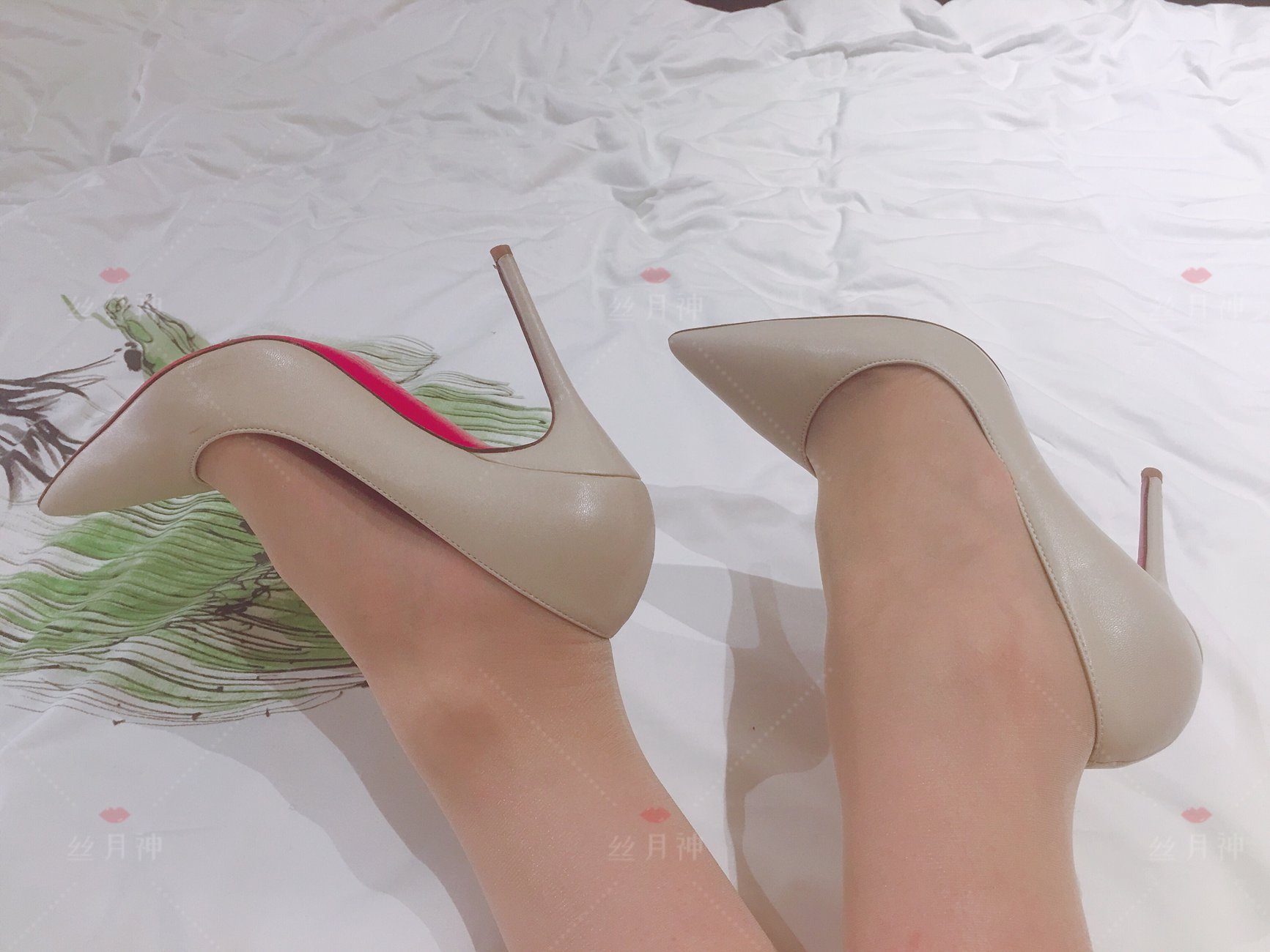 图片[27]-丝月神 018 白色筒袜肉丝杏色高跟[31P] – 速更版-美库