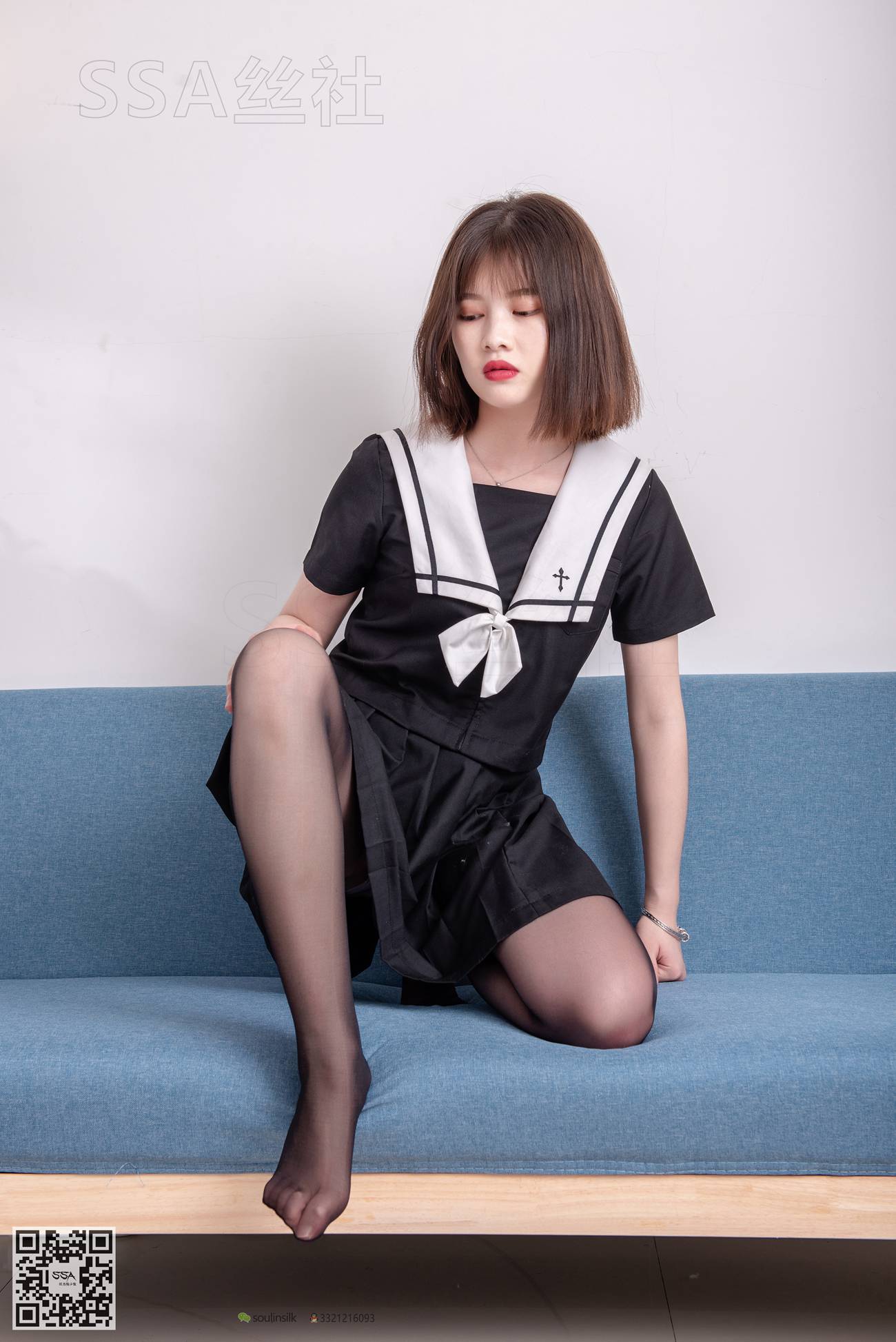 图片[36]-[SSA丝社]超清写真 NO.113 穗子 腿模穗子教你穿黑色系JK制服[156P] – 速更版-美库