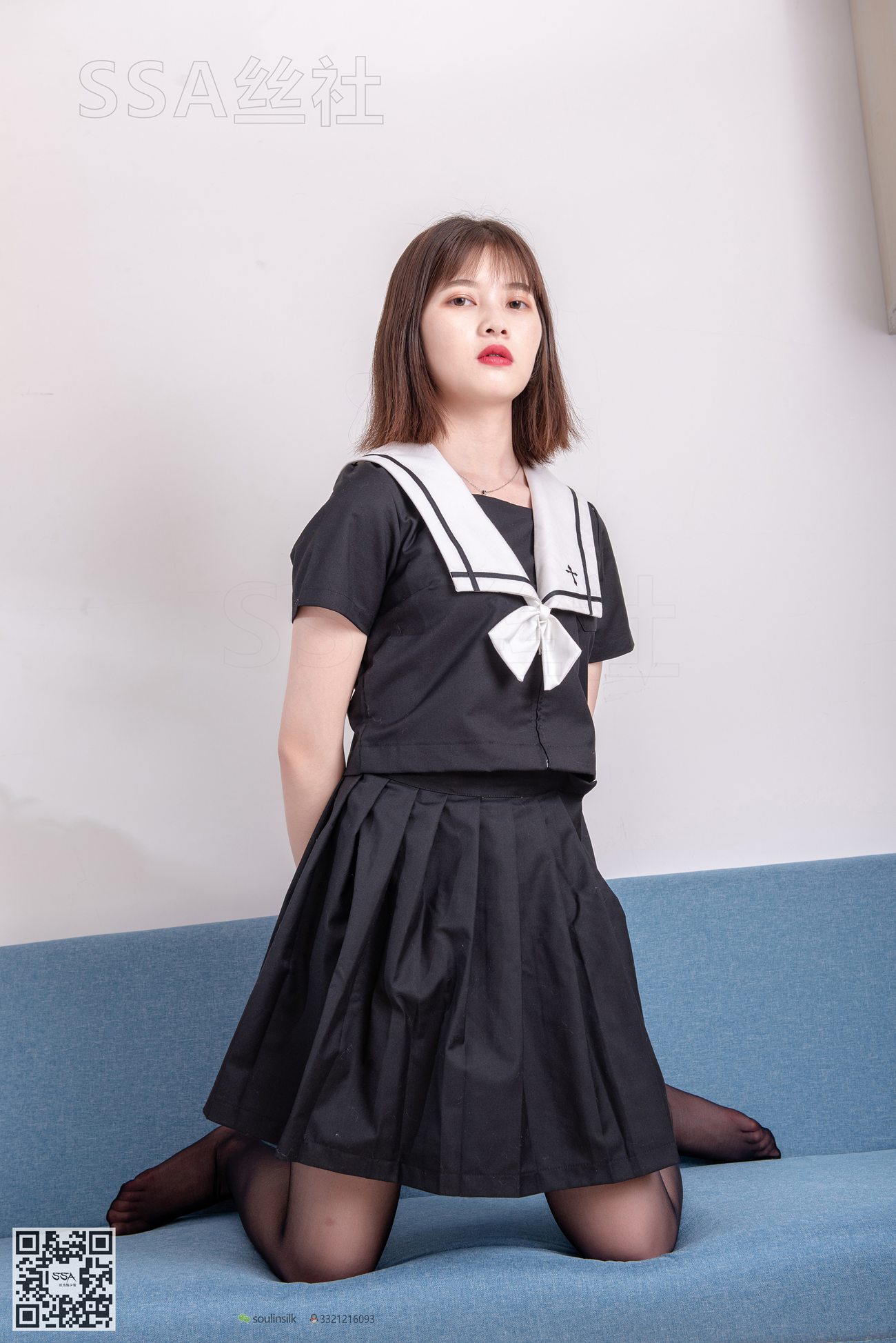 图片[40]-[SSA丝社]超清写真 NO.113 穗子 腿模穗子教你穿黑色系JK制服[156P] – 速更版-美库