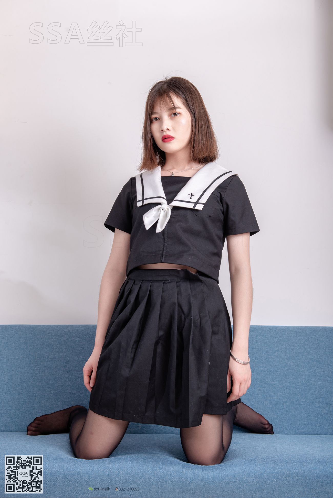 图片[41]-[SSA丝社]超清写真 NO.113 穗子 腿模穗子教你穿黑色系JK制服[156P] – 速更版-美库
