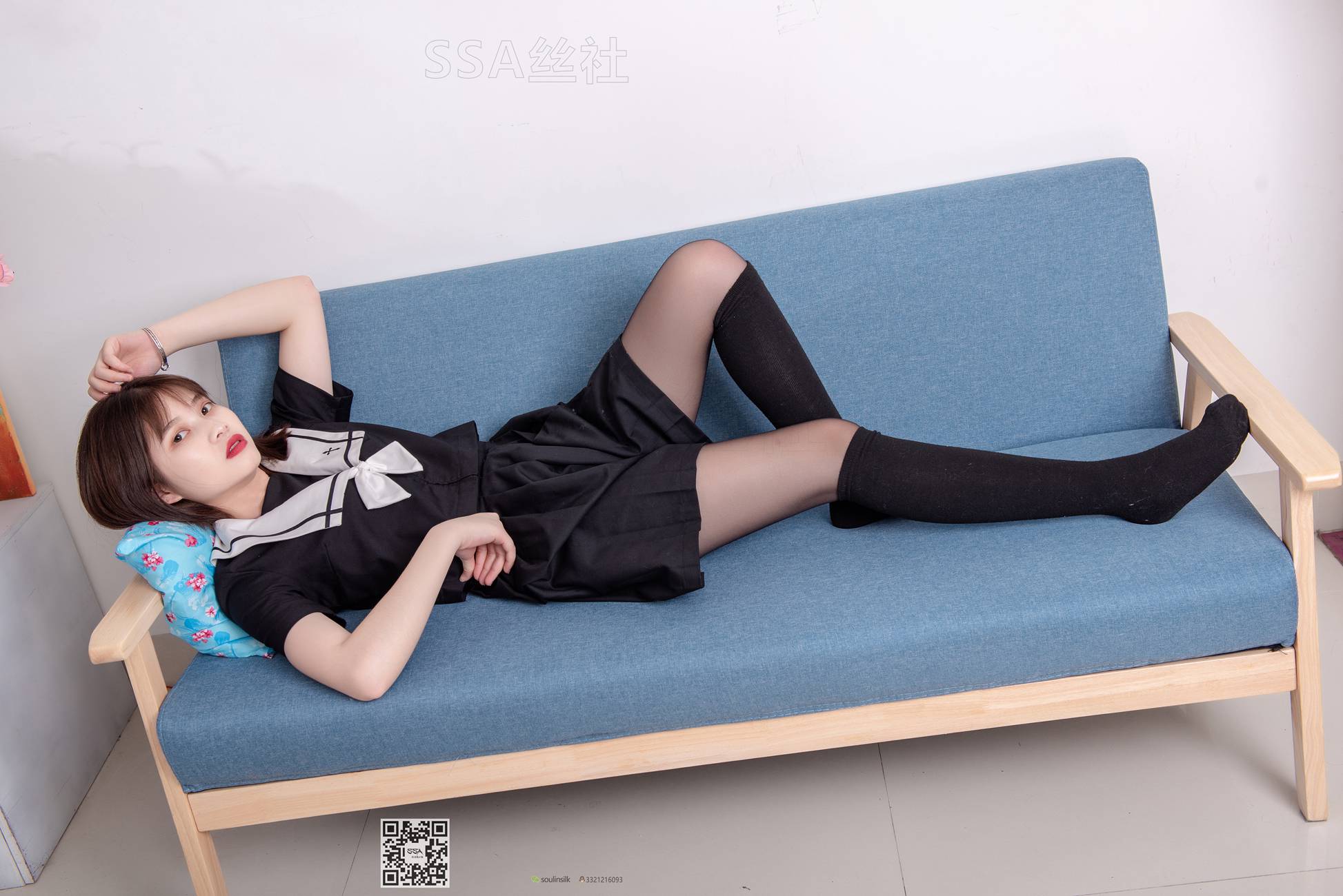 图片[64]-[SSA丝社]超清写真 NO.113 穗子 腿模穗子教你穿黑色系JK制服[156P] – 速更版-美库