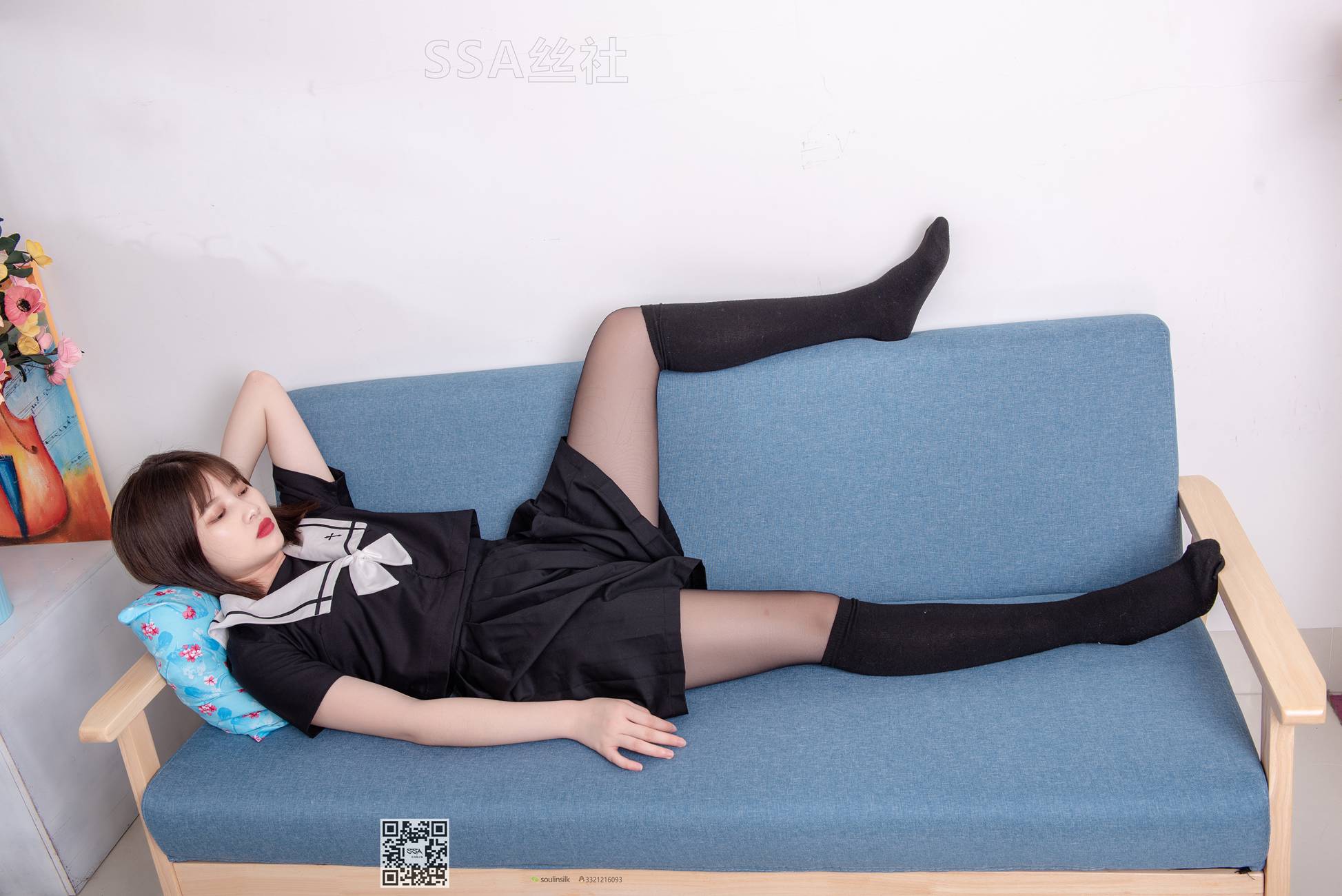 图片[67]-[SSA丝社]超清写真 NO.113 穗子 腿模穗子教你穿黑色系JK制服[156P] – 速更版-美库